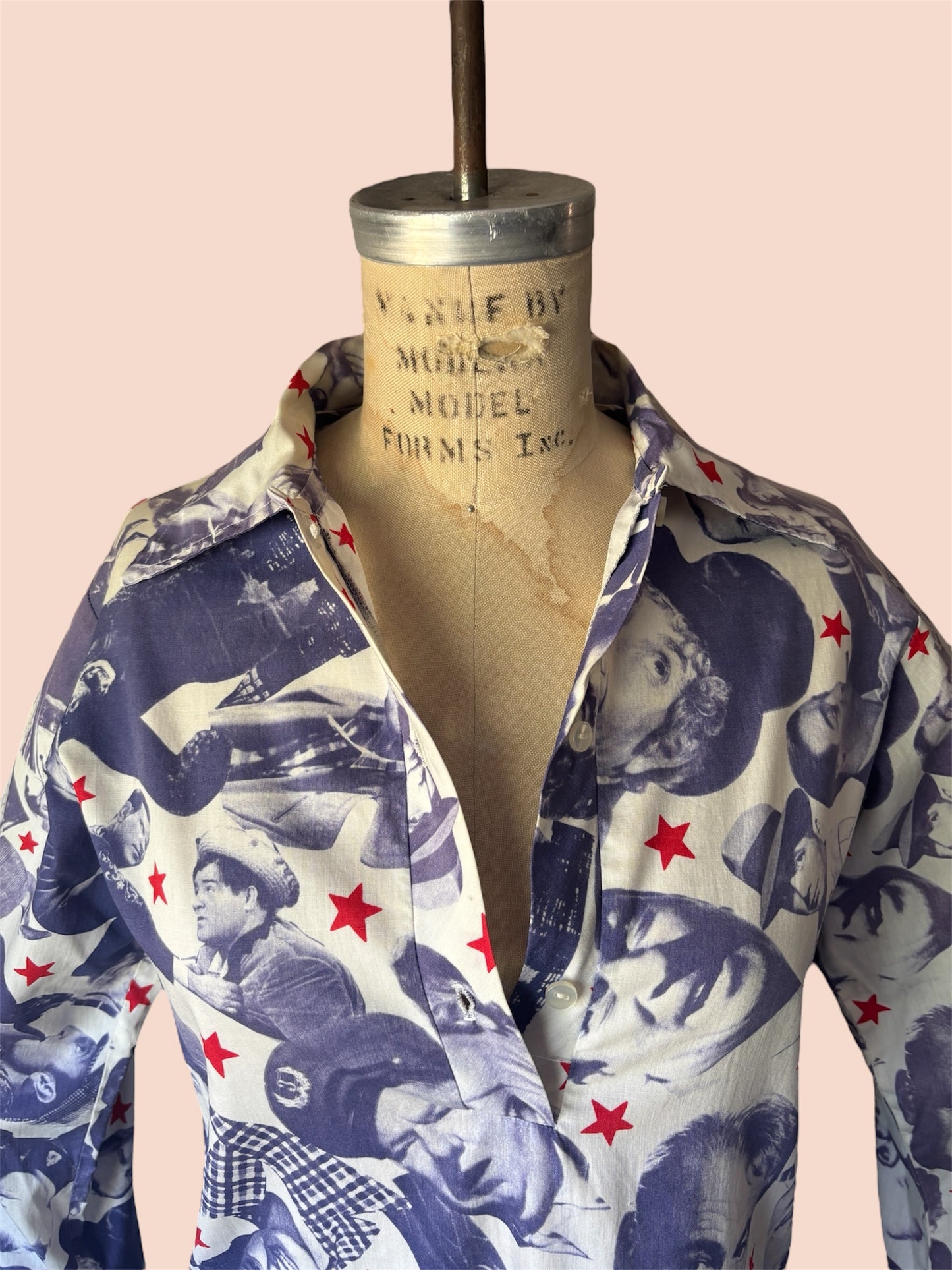 1960s Hollywood stars photo print shirt/dress