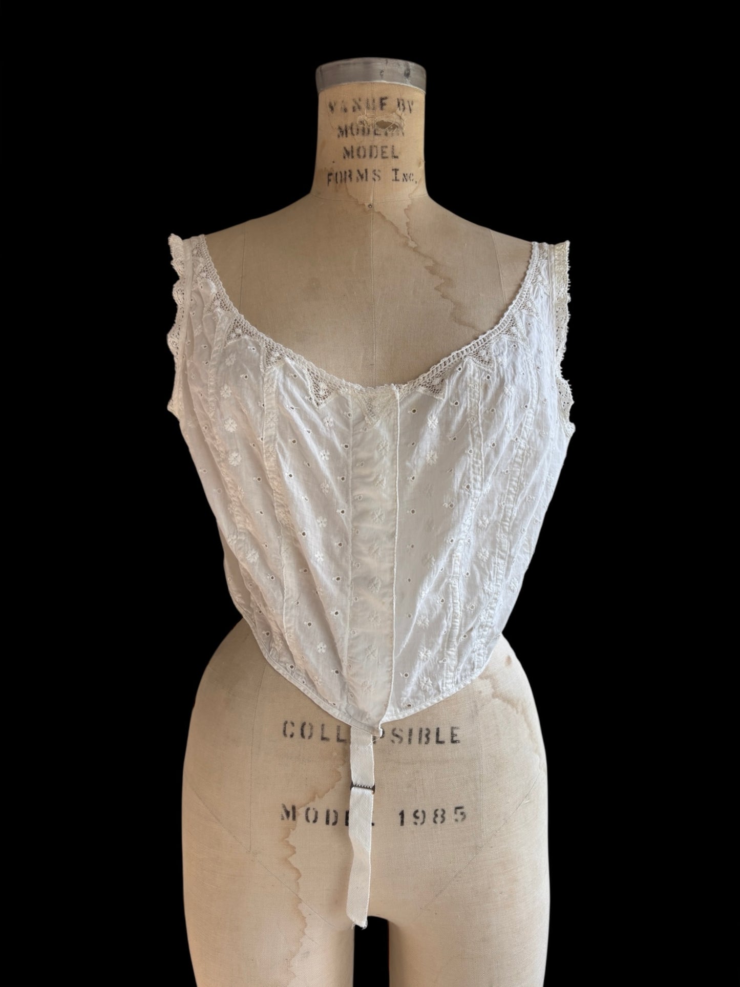 Edwardian cotton eyelet corset cover