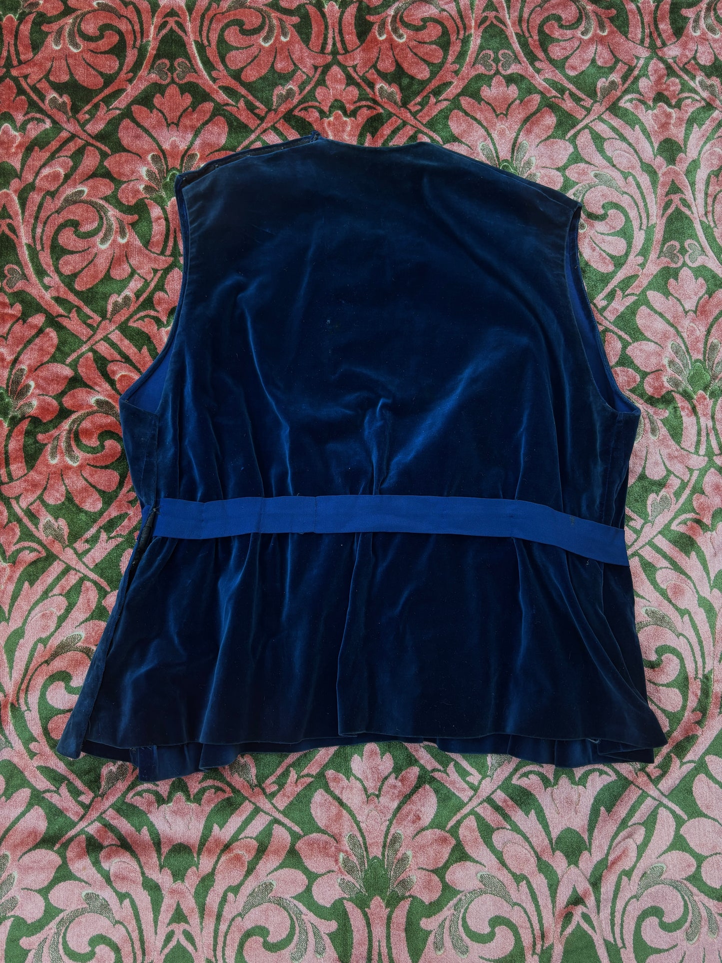 1920s ooak velvet blouse with nouveau embroidery