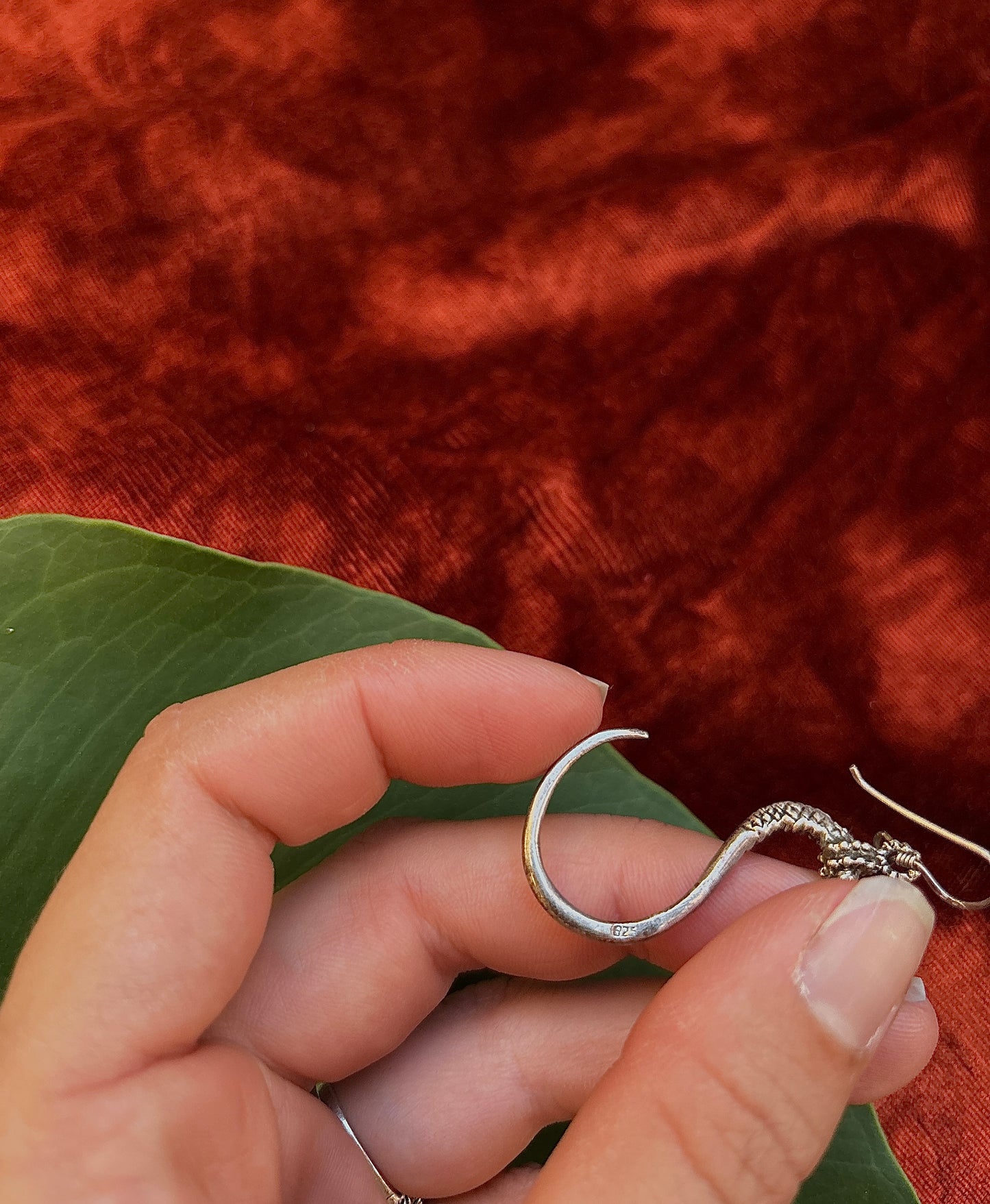 Vintage sterling silver serpent earrings