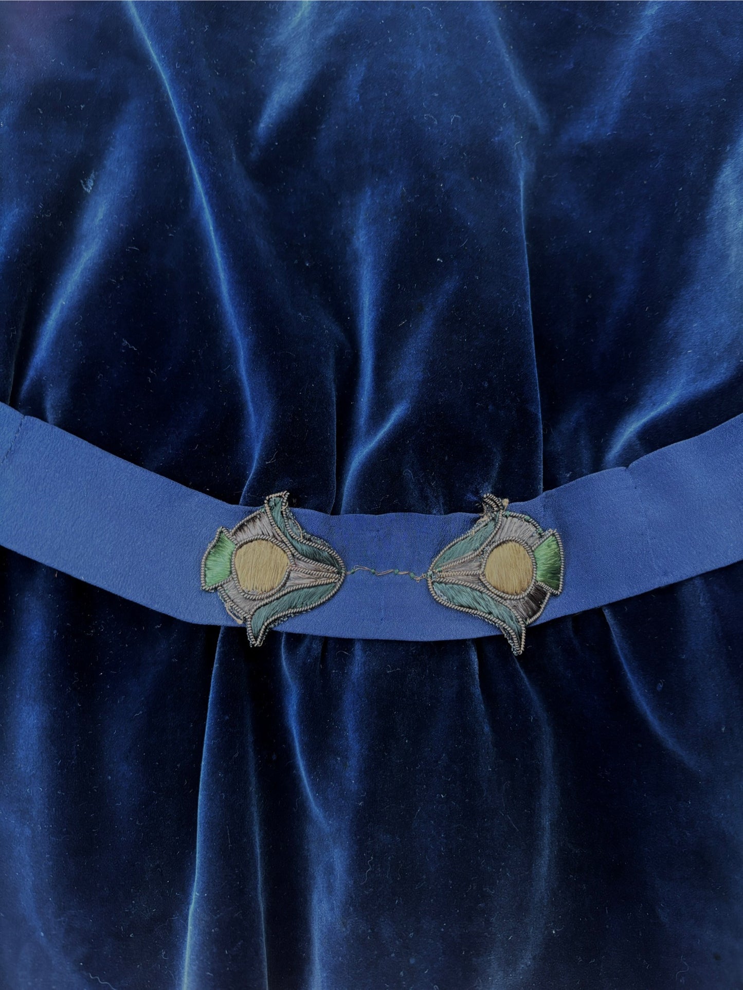 1920s ooak velvet blouse with nouveau embroidery