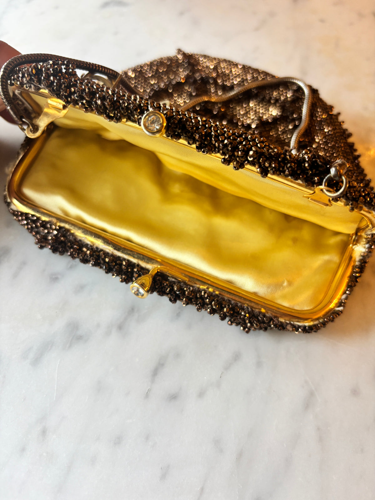 1950s Rare Spiderweb Beaded Purse with Rhinestone Spider