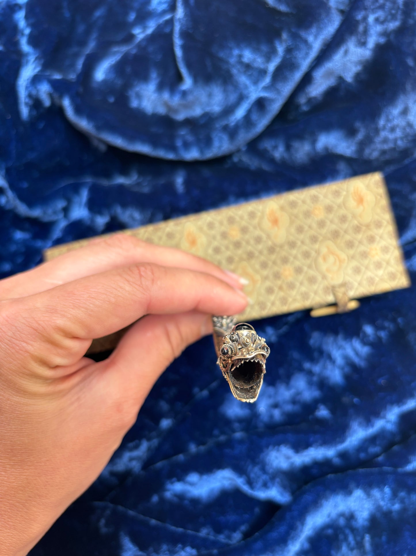 Antique Sterling Silver Dragon Cigarette Holder