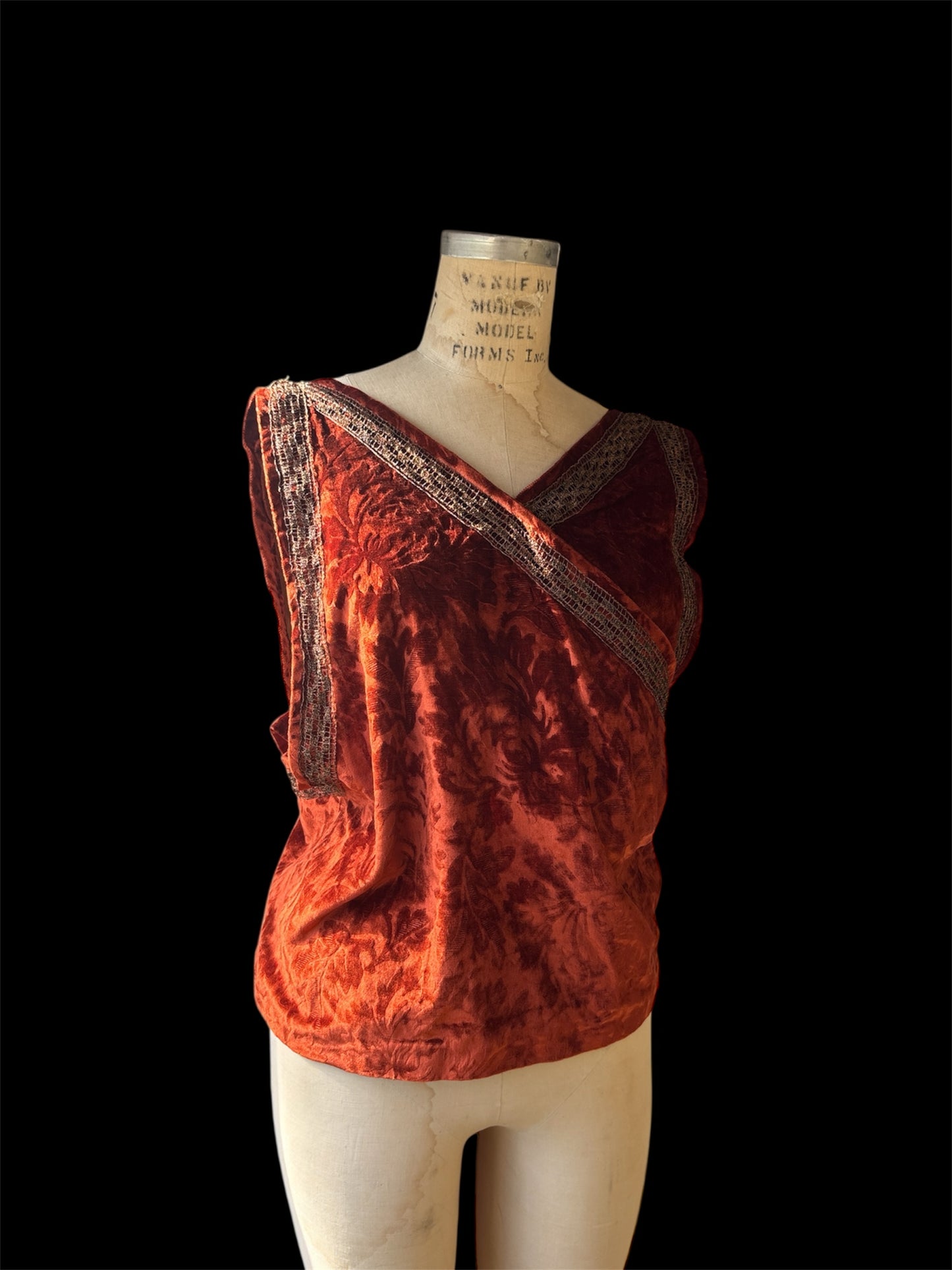 1910s/1920s devore velvet modular evening ensemble