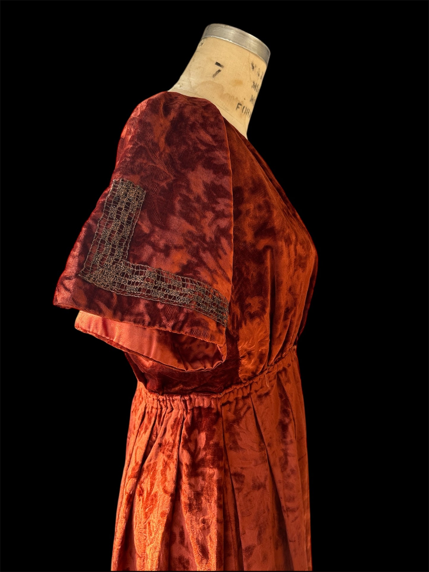 1910s/1920s devore velvet modular evening ensemble