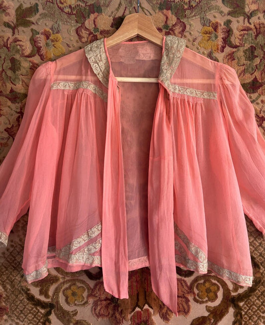 1920s/30s Pure Silk Pink Boudoir Jacket