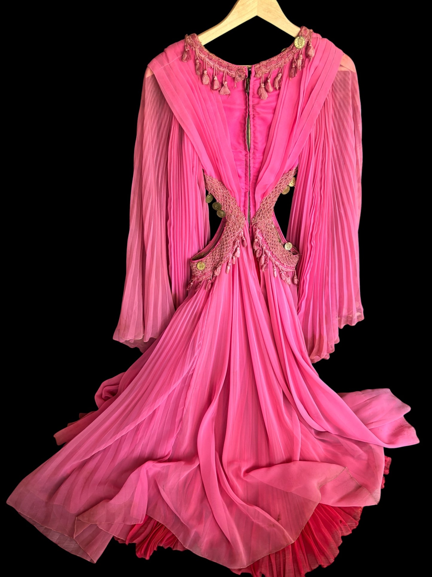 1960s pleated chiffon burlesque/belly dancer costume
