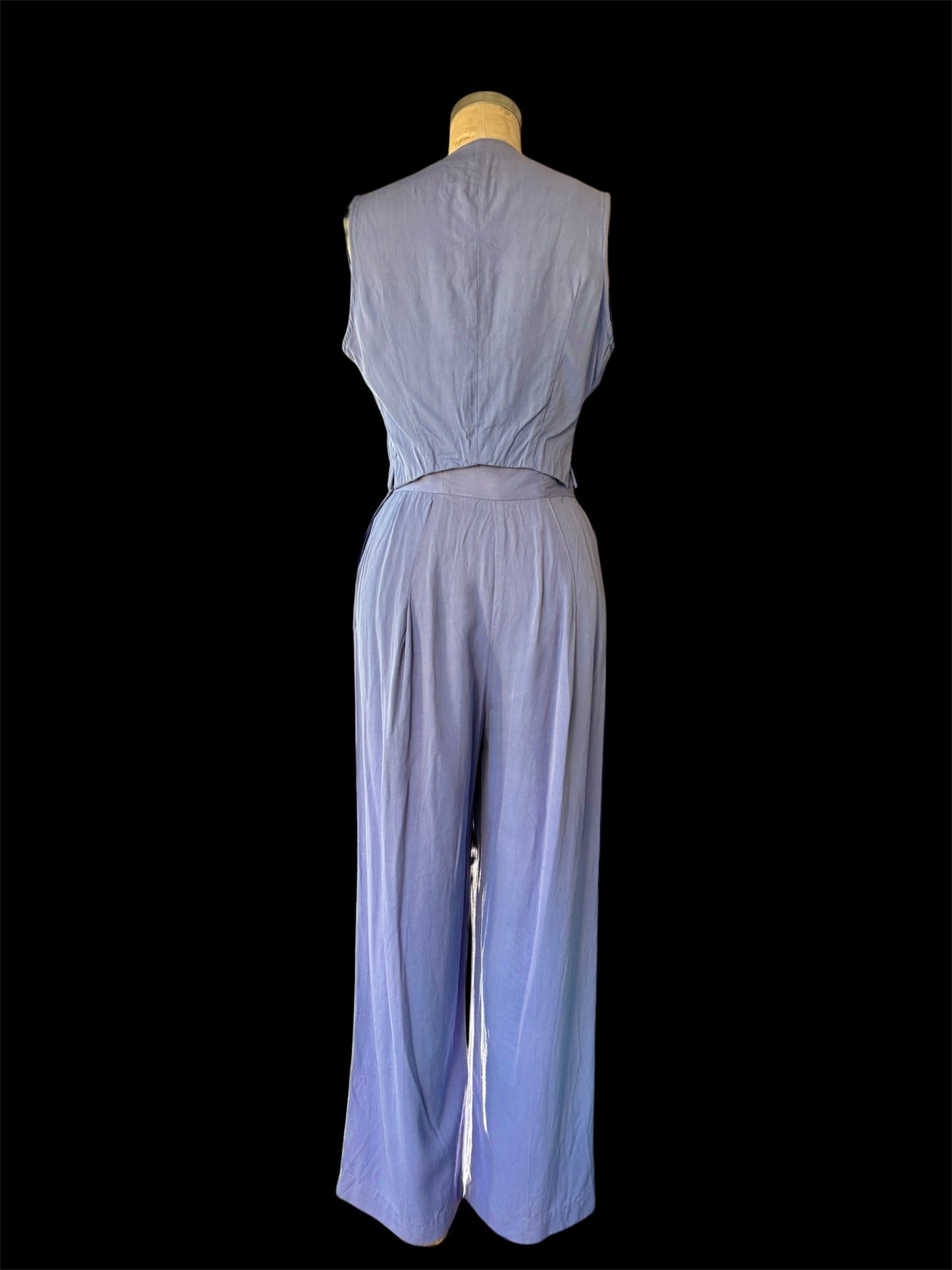 1940s periwinkle tailored gabardine set