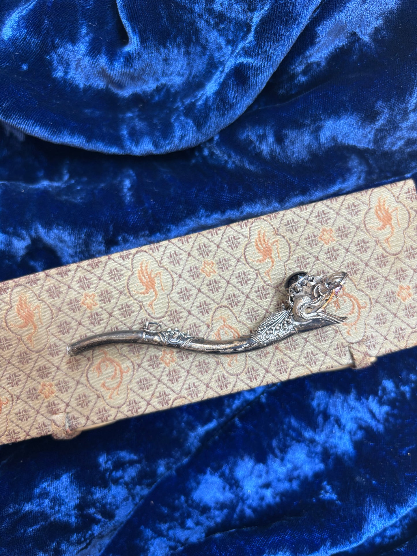 Antique Sterling Silver Dragon Cigarette Holder