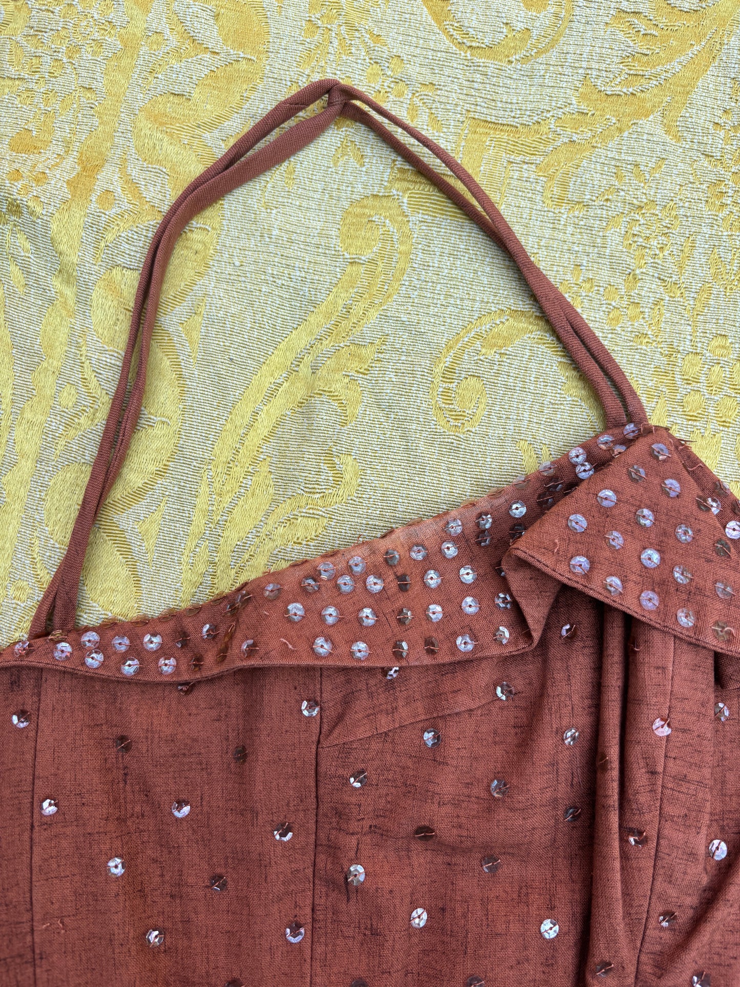 1950s boned sequin bustier top