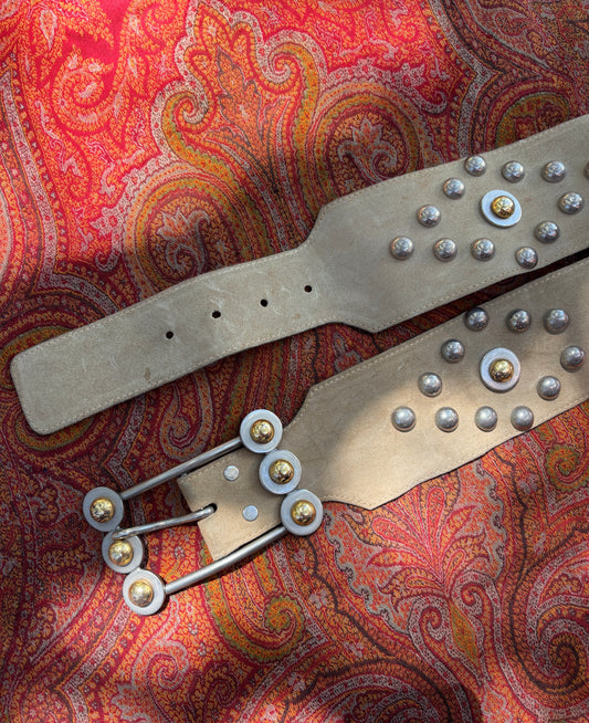 Late 1960s heavily studded hippie leather belt