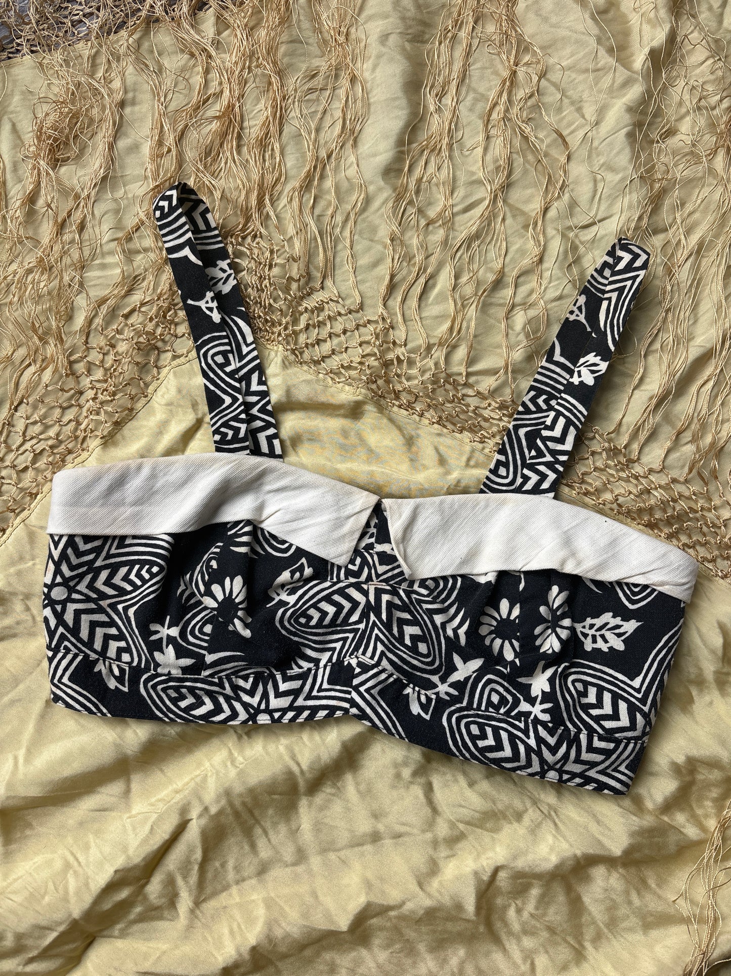 1950s novelty print cotton sun top
