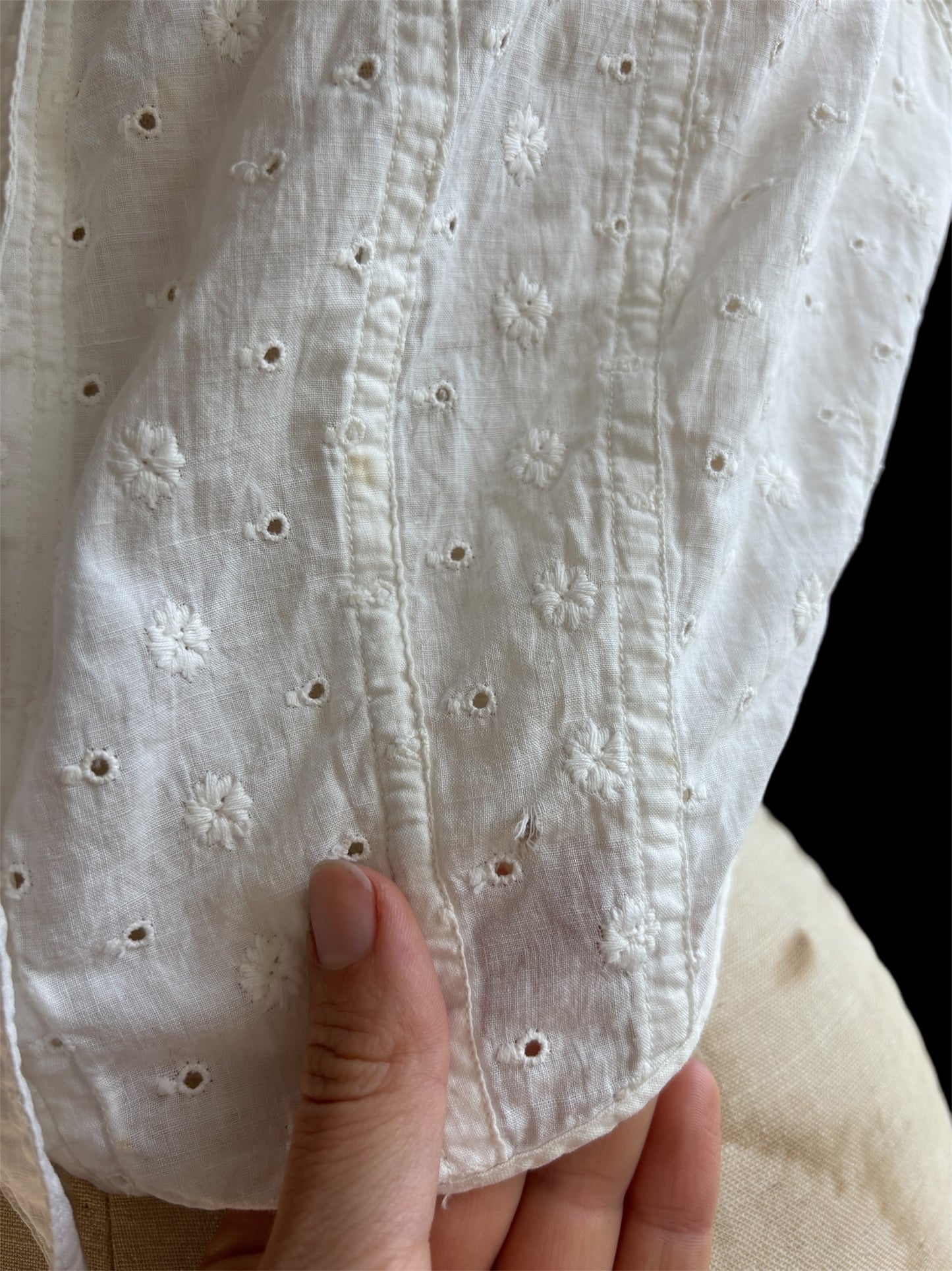 Edwardian cotton eyelet corset cover