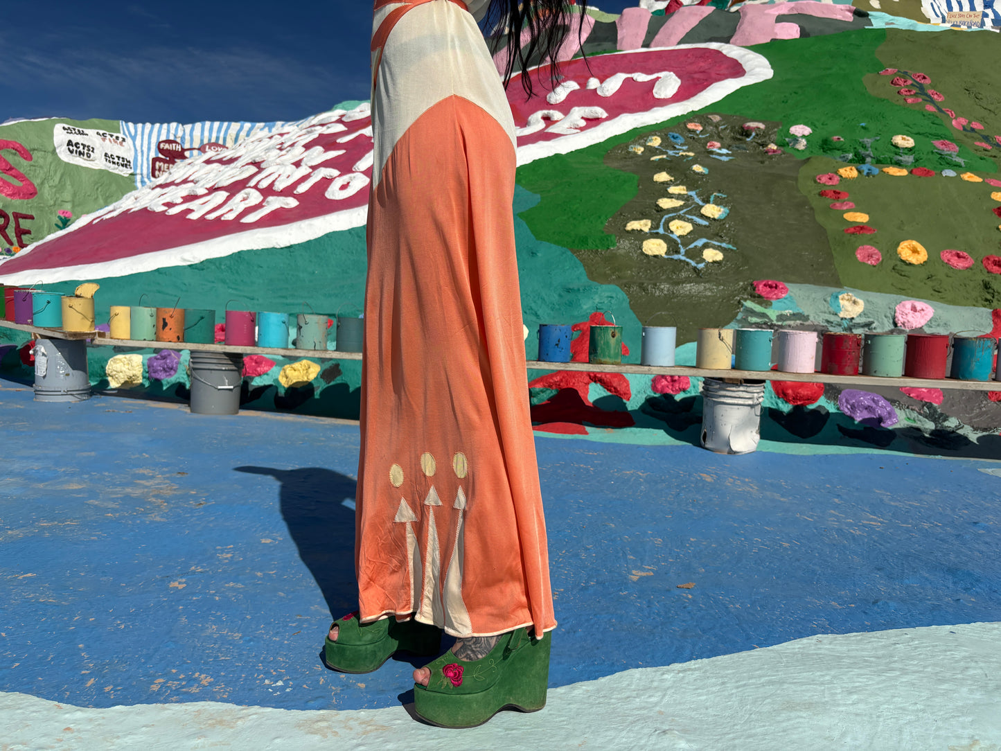 1930s jersey art deco appliqué beach pajama ensemble