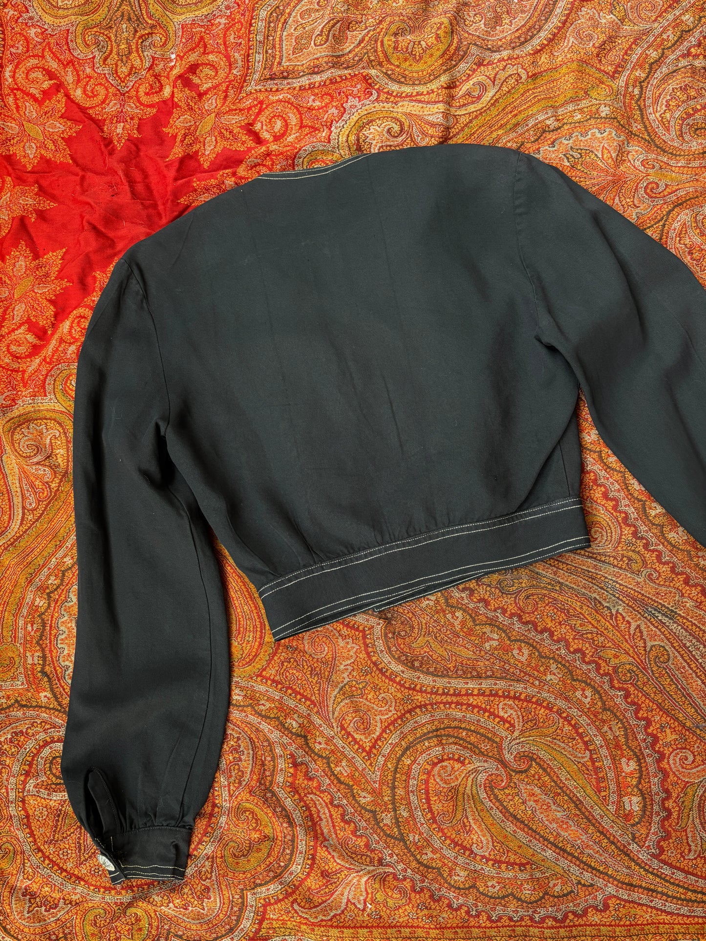 1940s cropped gabardine jacket