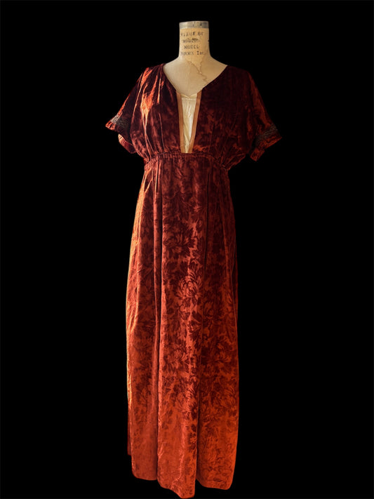1910s/1920s devore velvet modular evening ensemble