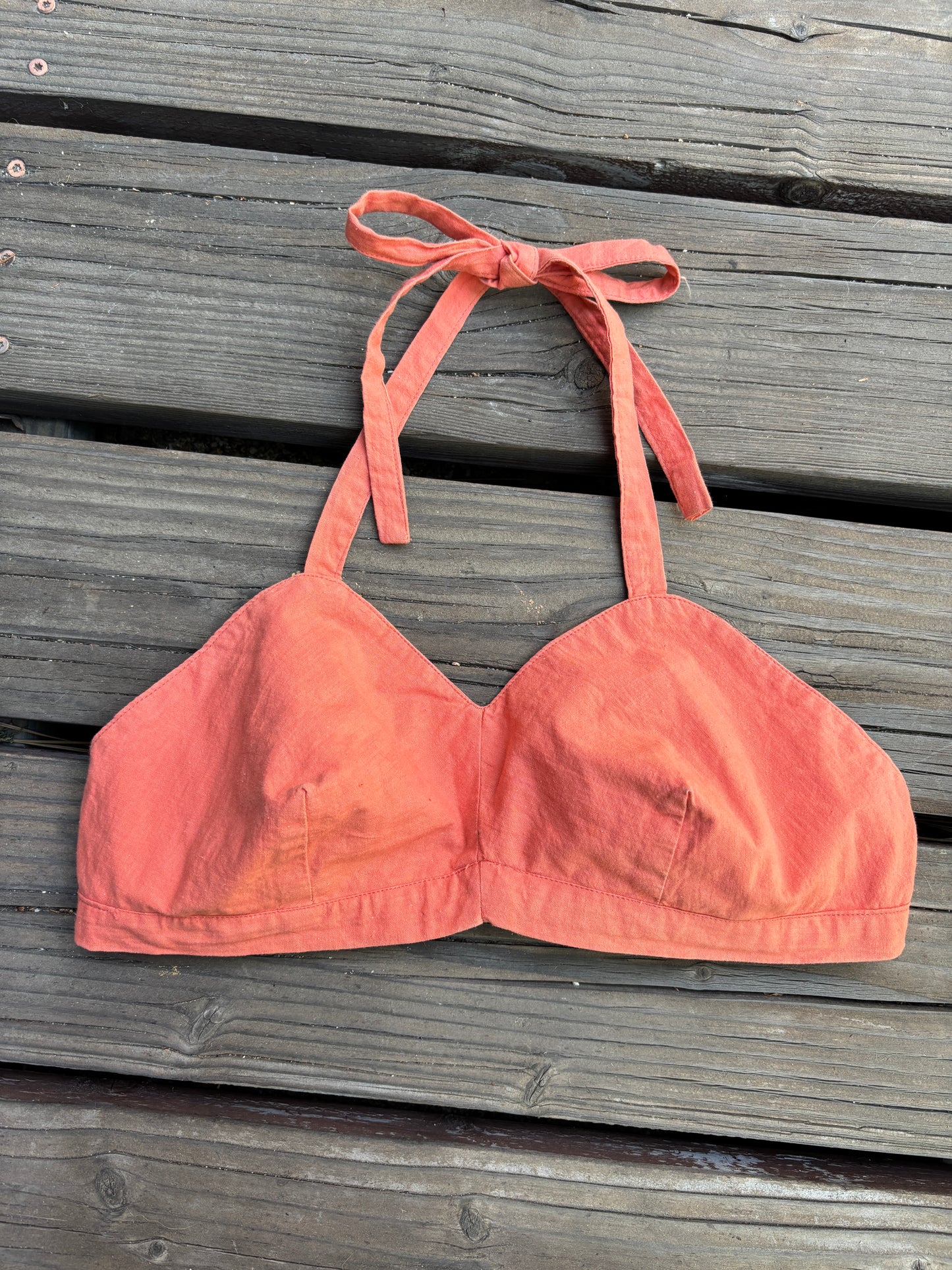 1940s orange cotton sun top
