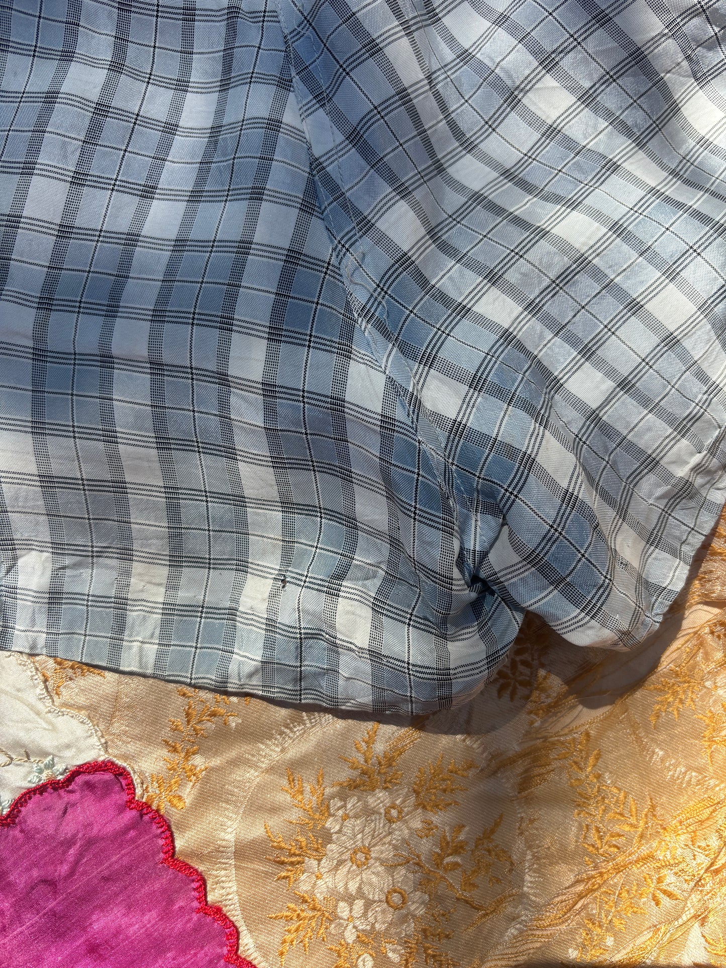 1940s rayon plaid 2 pc playsuit