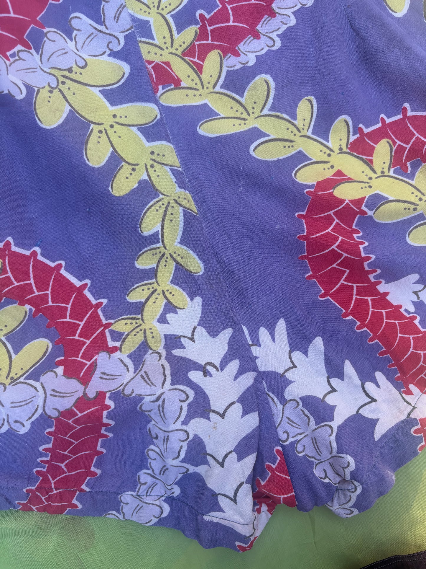 1940s 3 pc rayon Hawaiian playsuit