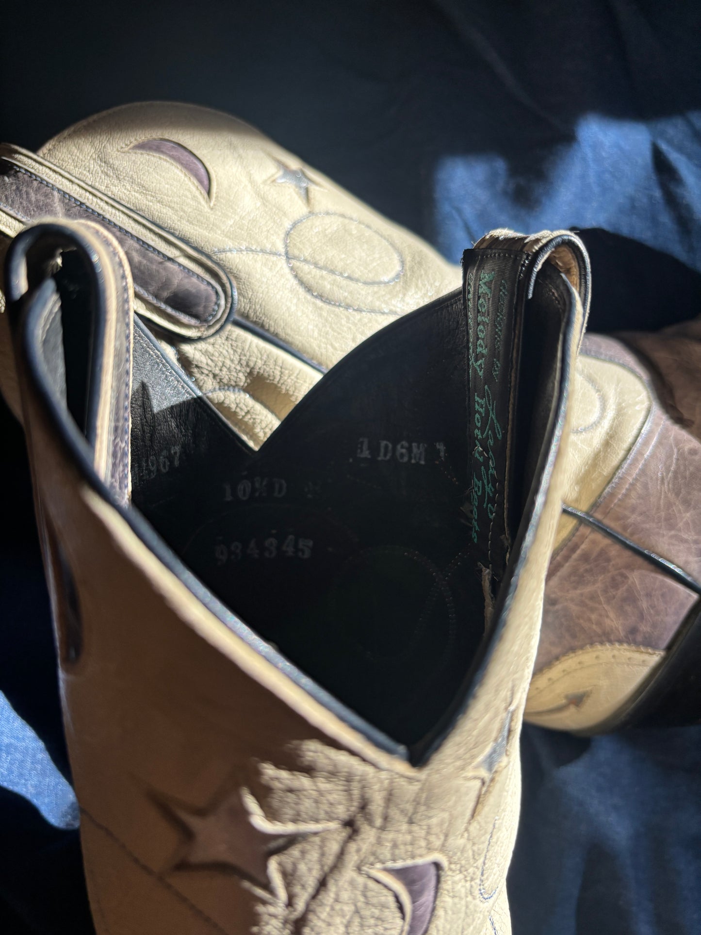 1970’s moons & stars custom inlay boots men’s size 10.5