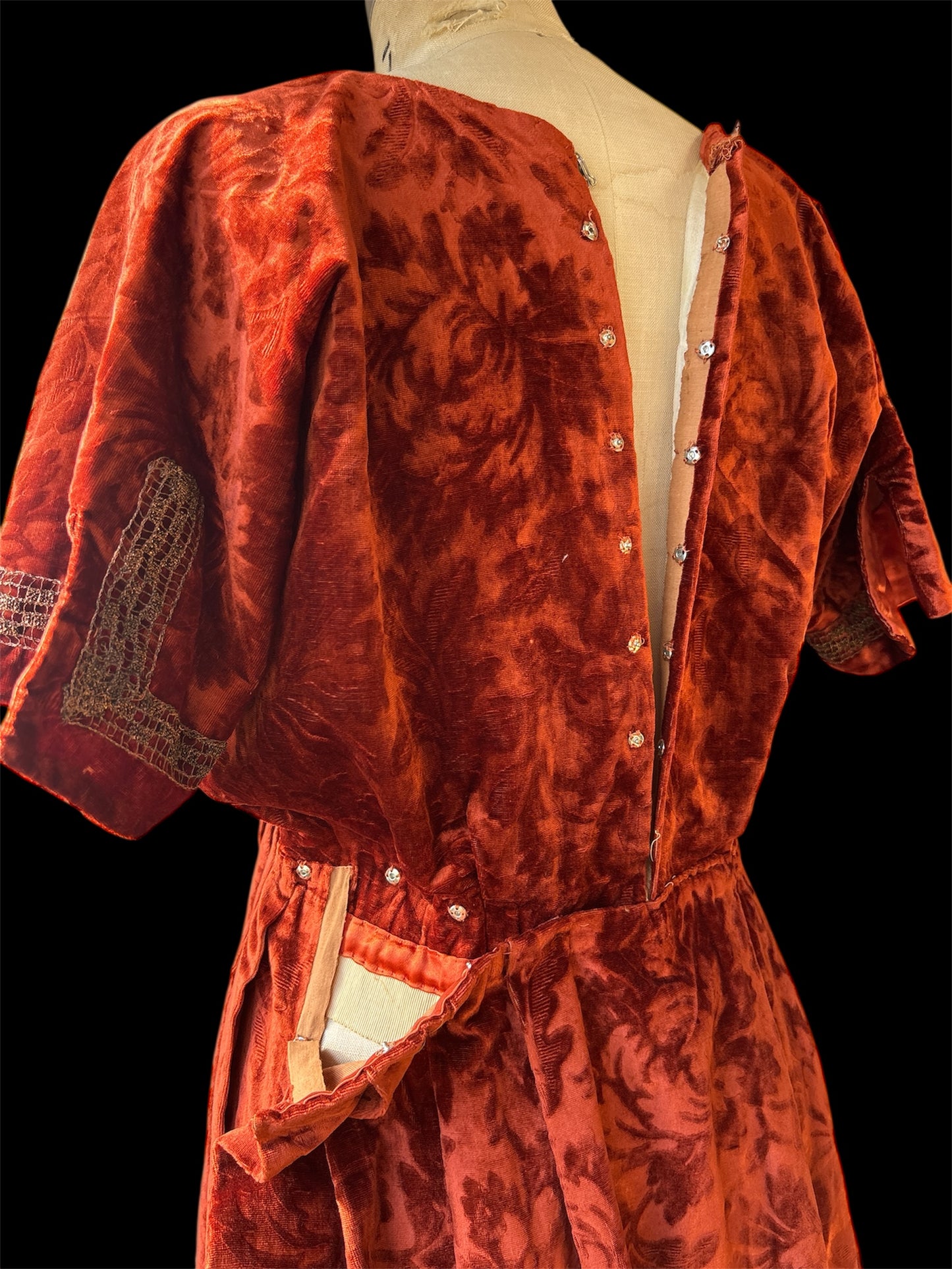 1910s/1920s devore velvet modular evening ensemble
