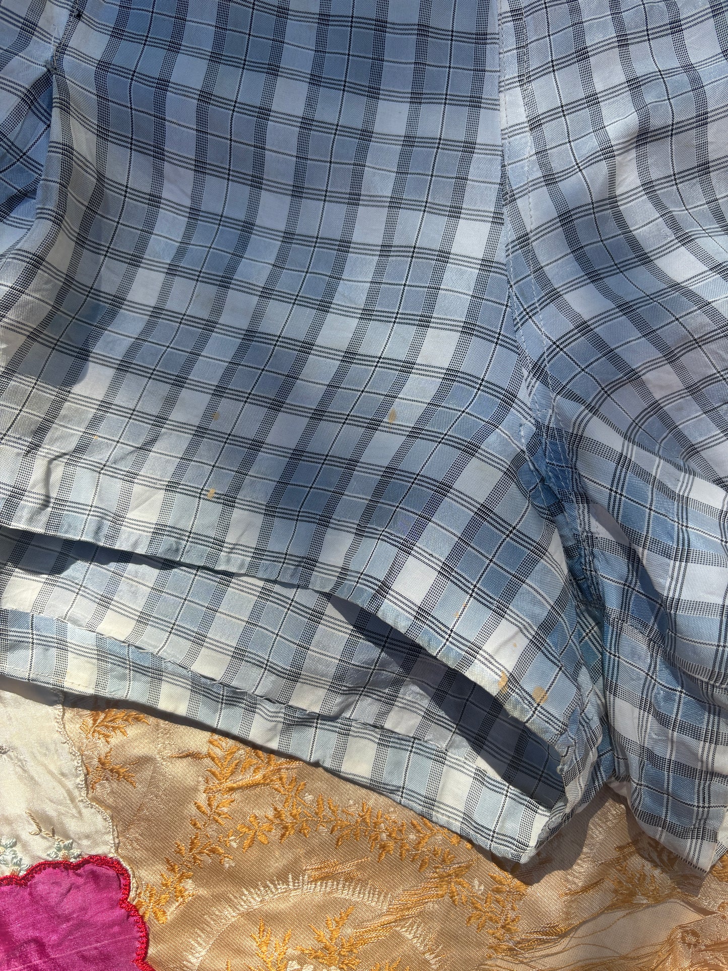 1940s rayon plaid 2 pc playsuit