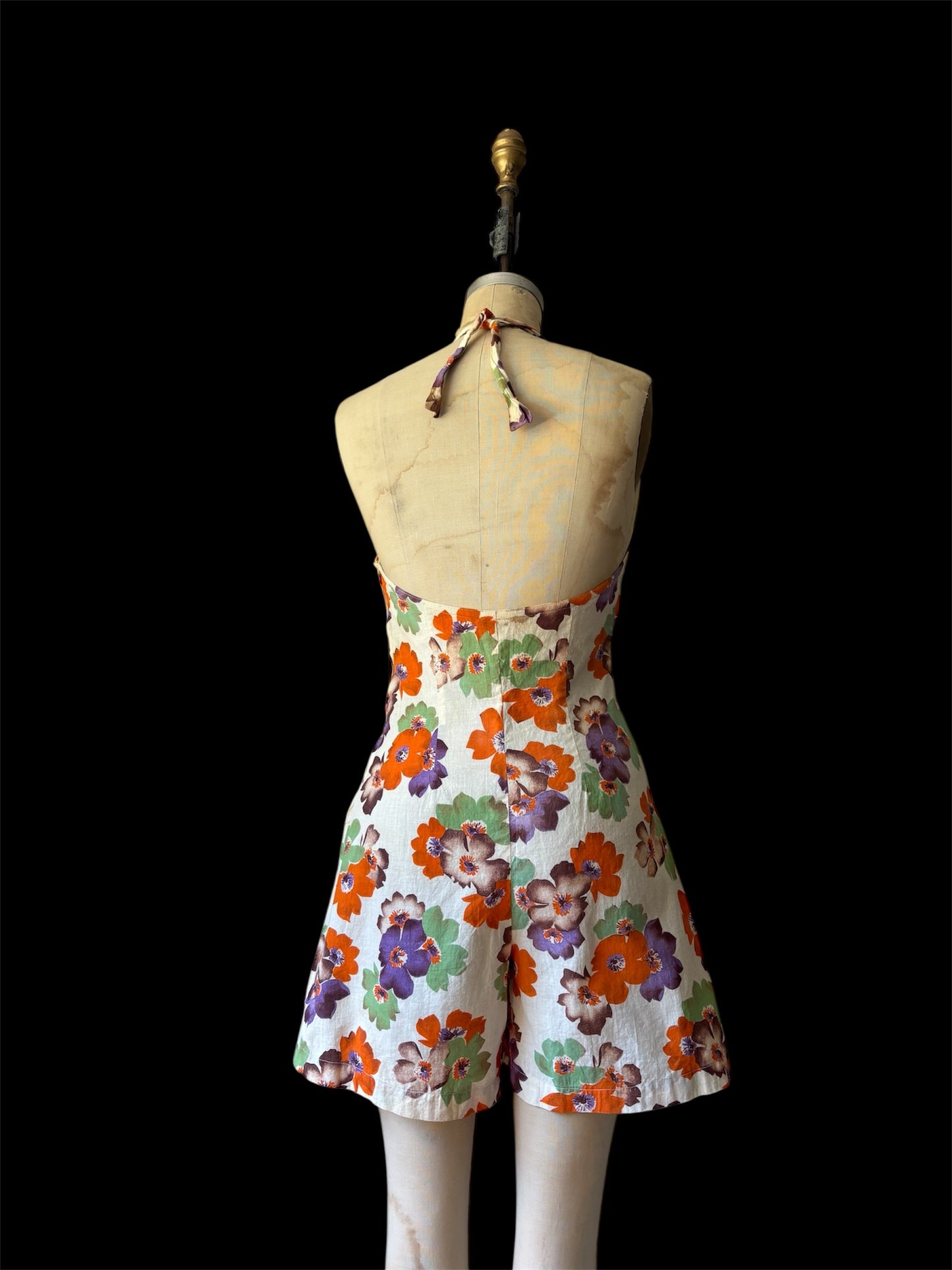 1930s cotton playsuit & hooded beach jacket 2pc set
