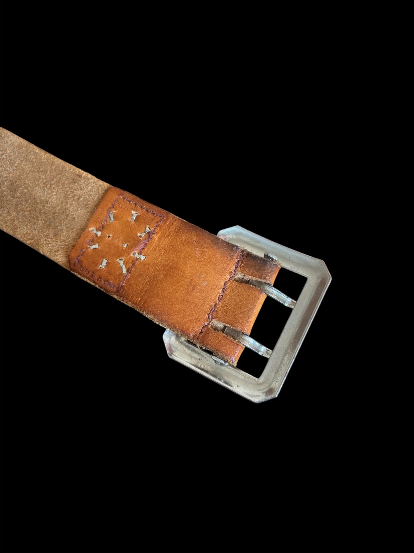 1950s studded & jeweled tooled leather belt
