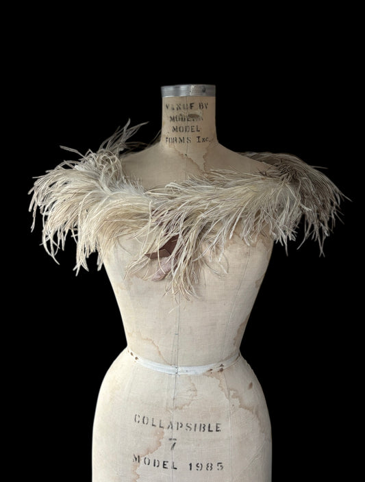 Old Hollywood ostrich feather boa/capelet