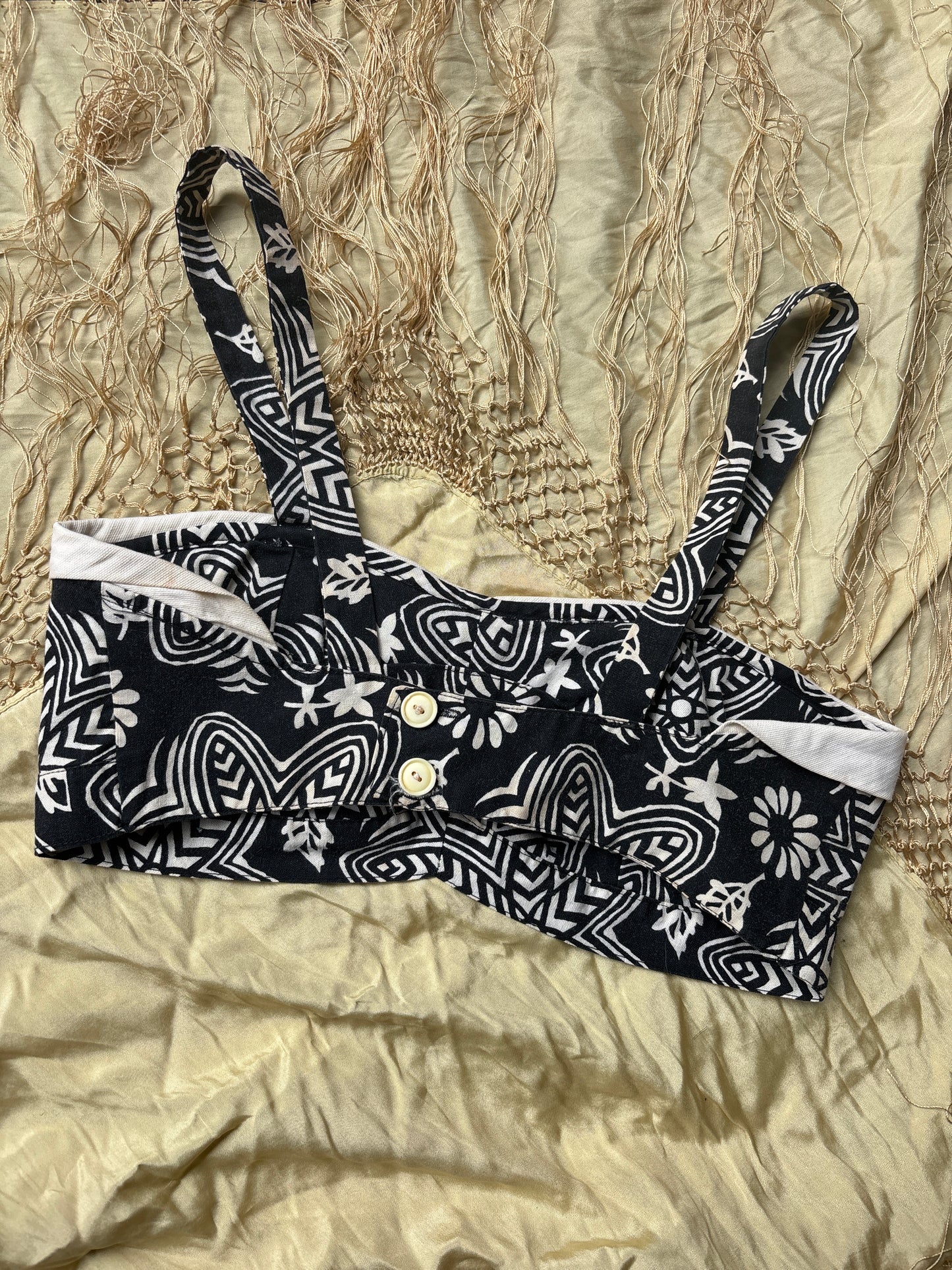 1950s novelty print cotton sun top
