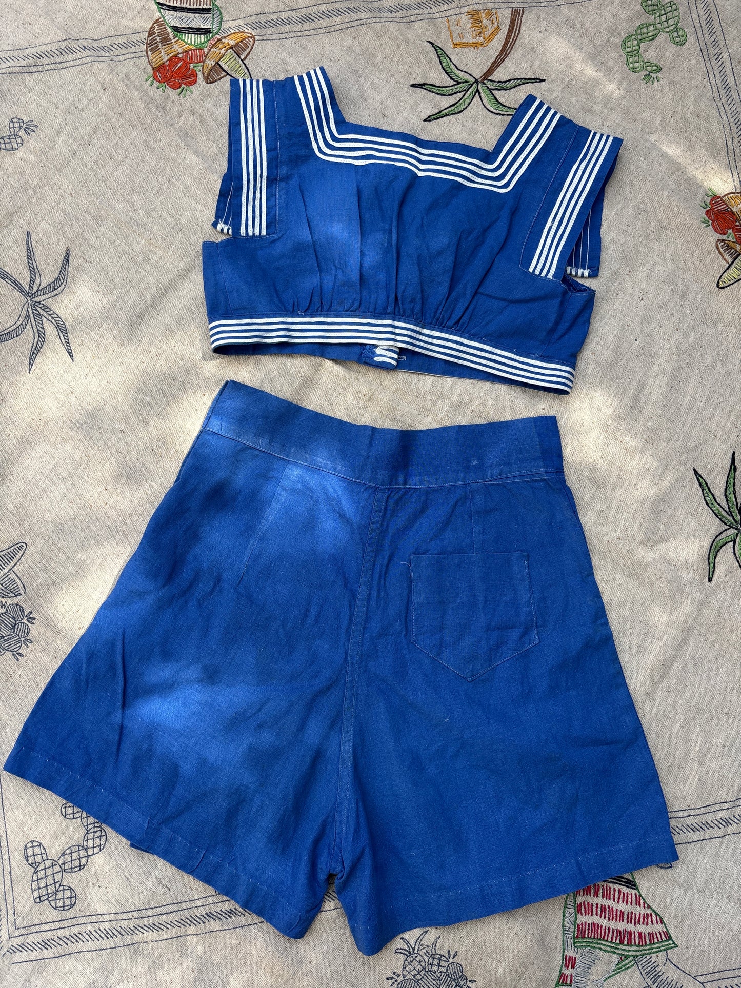 1940s nautical sportswear playsuit 2 pc