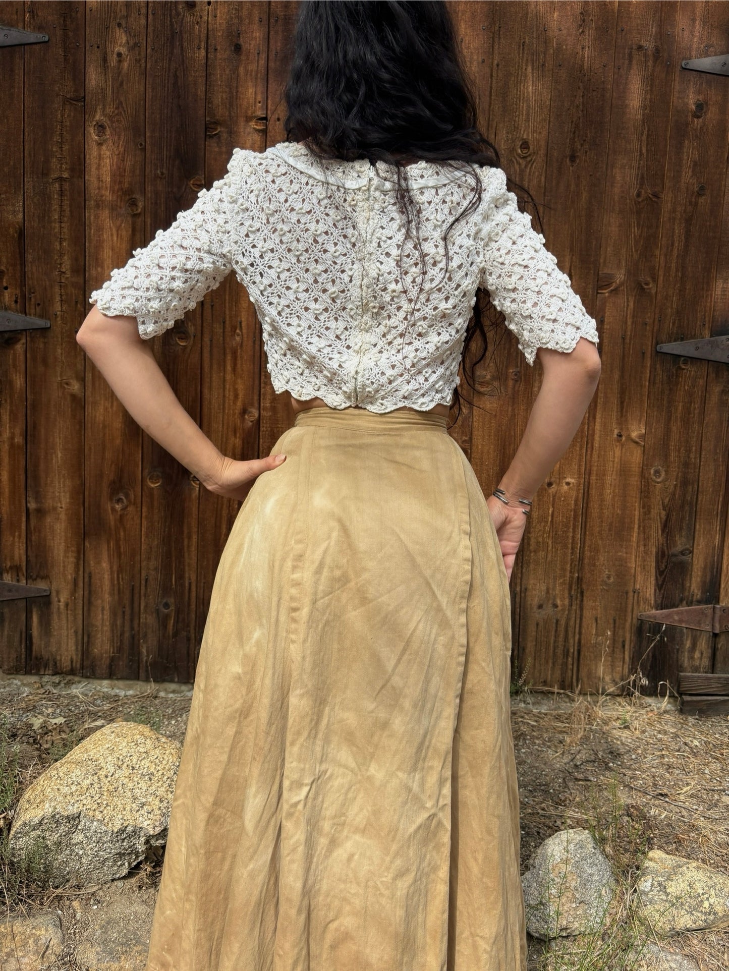 1950s Sybil Connolly Irish crochet couture blouse