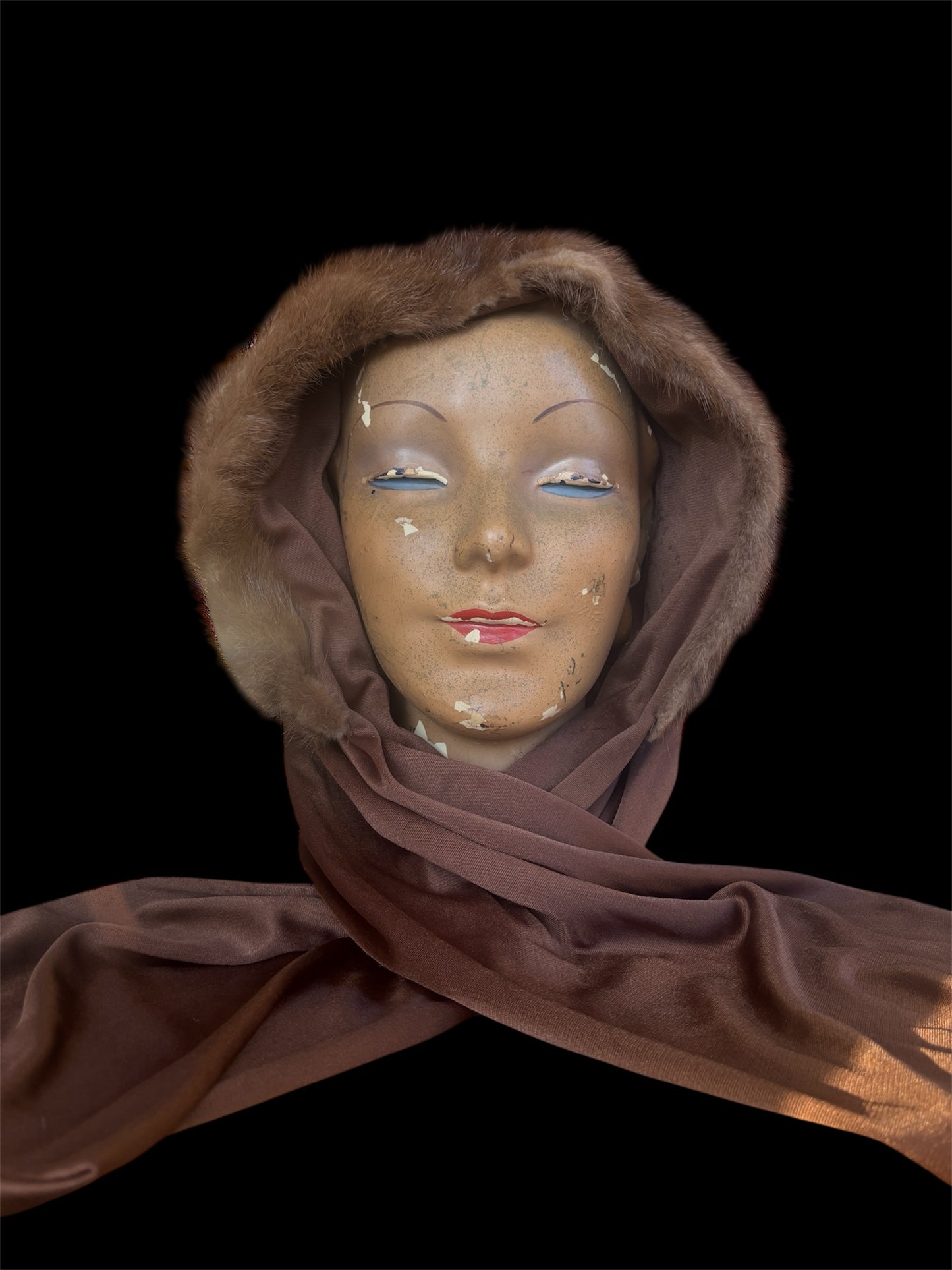1960s mink snood/bonnet