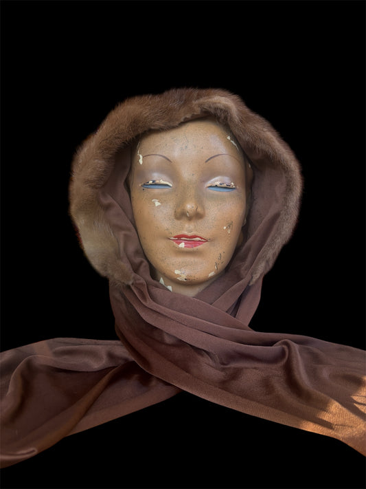 1960s mink snood/bonnet