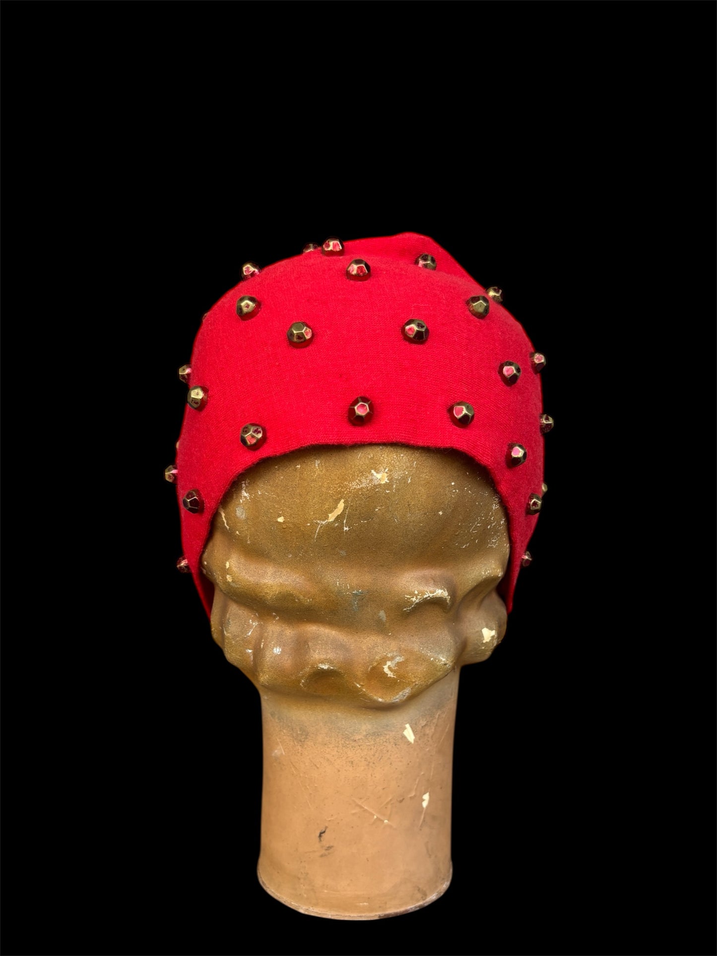 1930s studded wool turban