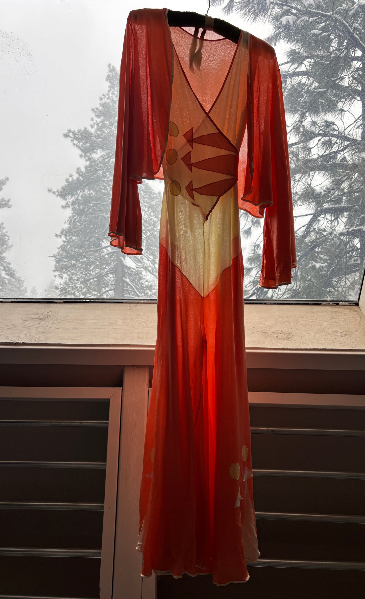 1930s jersey art deco appliqué beach pajama ensemble