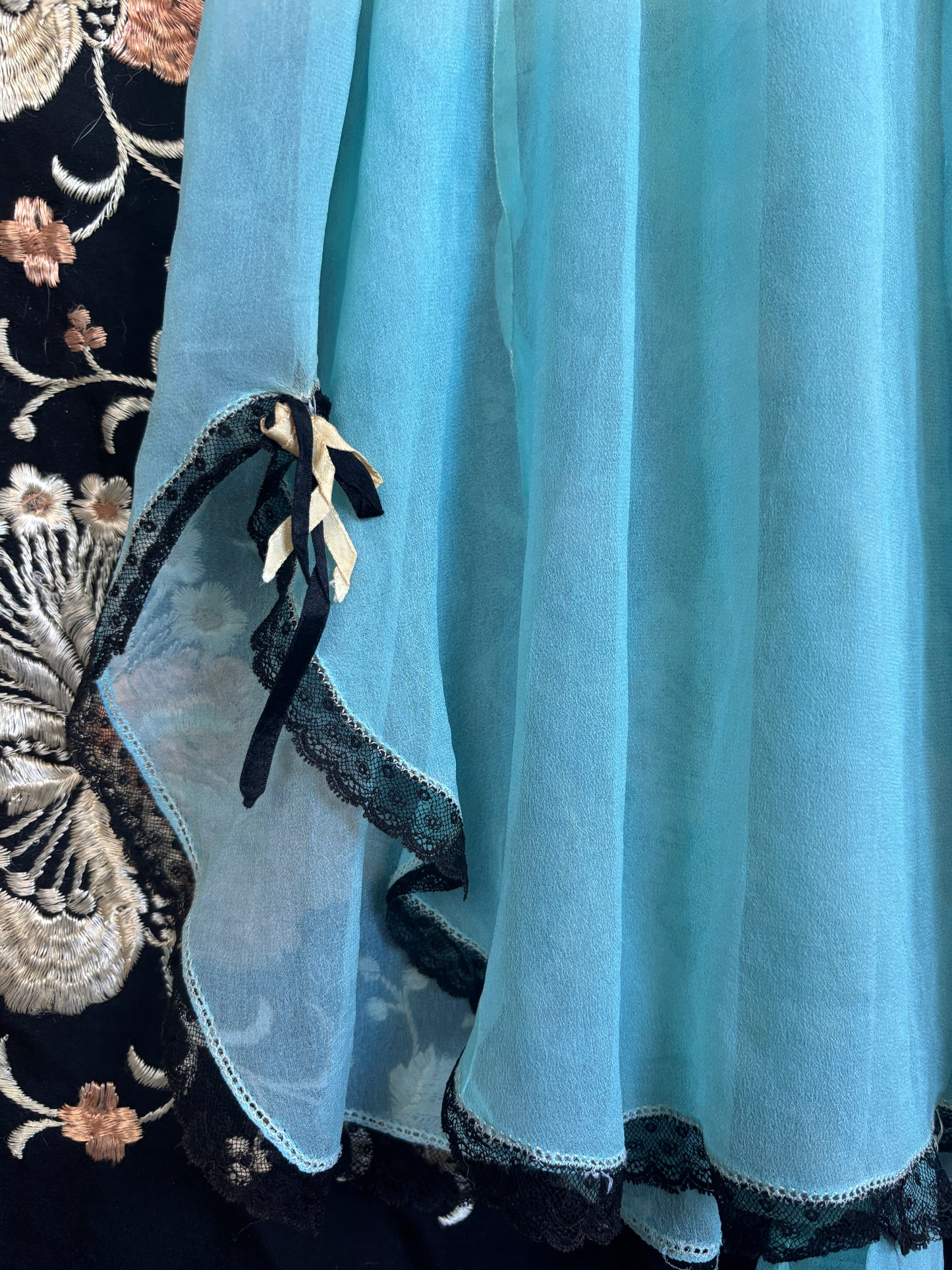 1920s pure silk robins egg blue step-in