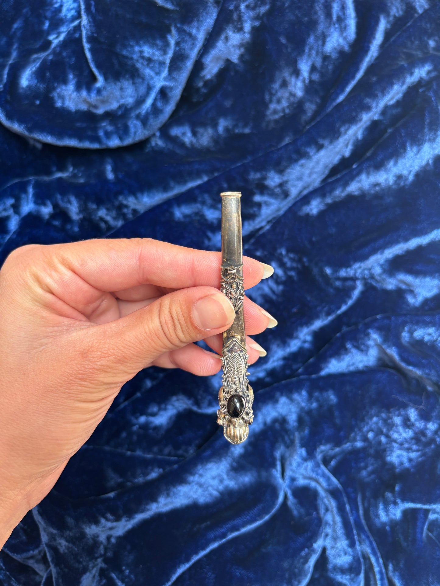 Antique Sterling Silver Dragon Cigarette Holder