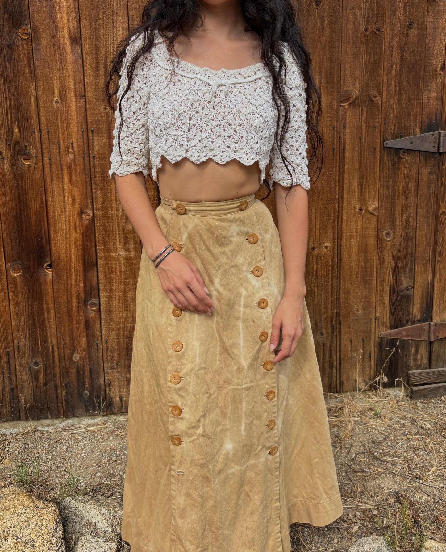 1950s Sybil Connolly Irish crochet couture blouse