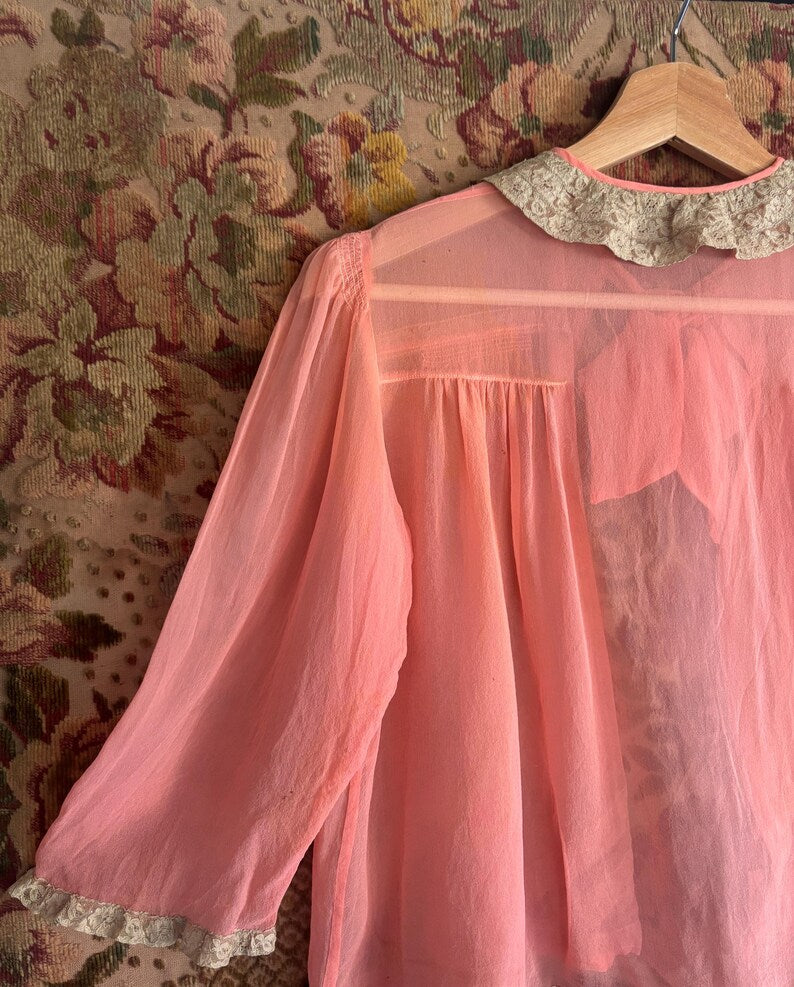 1920s/30s Pure Silk Pink Boudoir Jacket