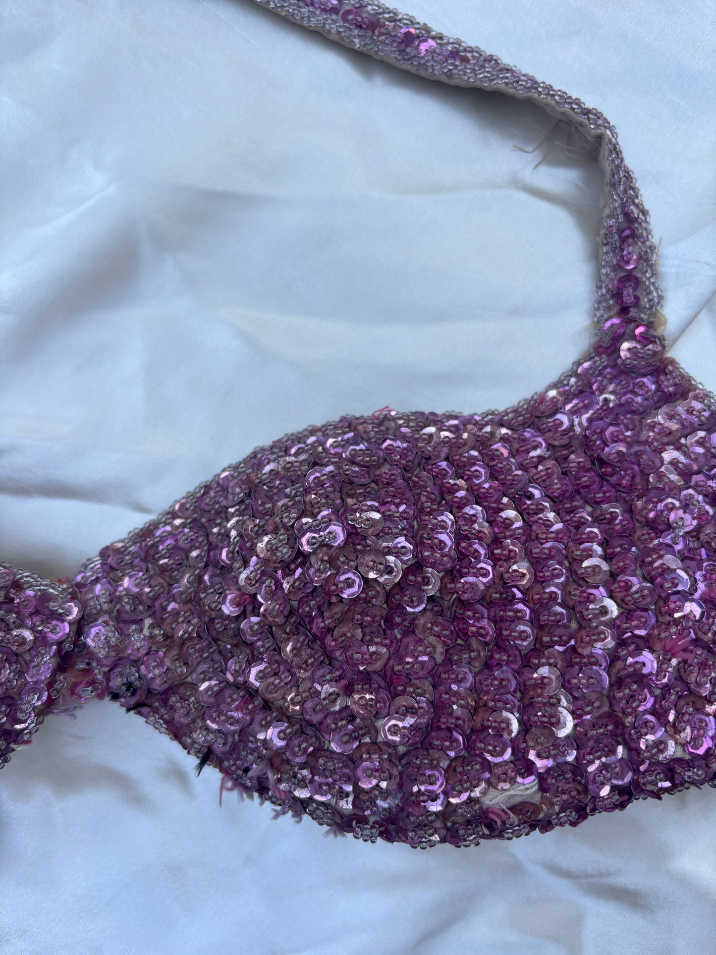 1930s handmade sequined & beaded showgirl bra