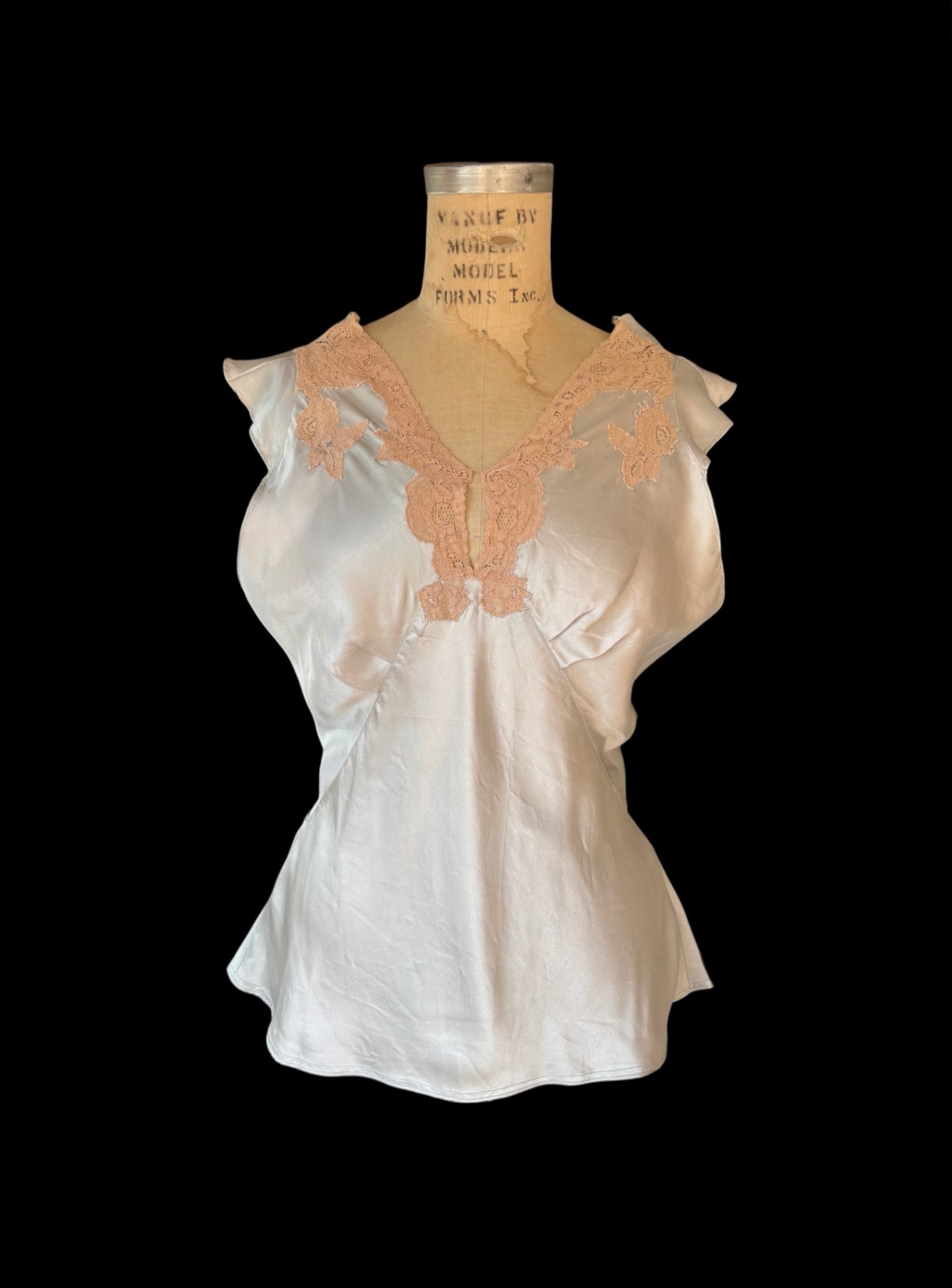 1930s NOS icey blue silk loungewear set