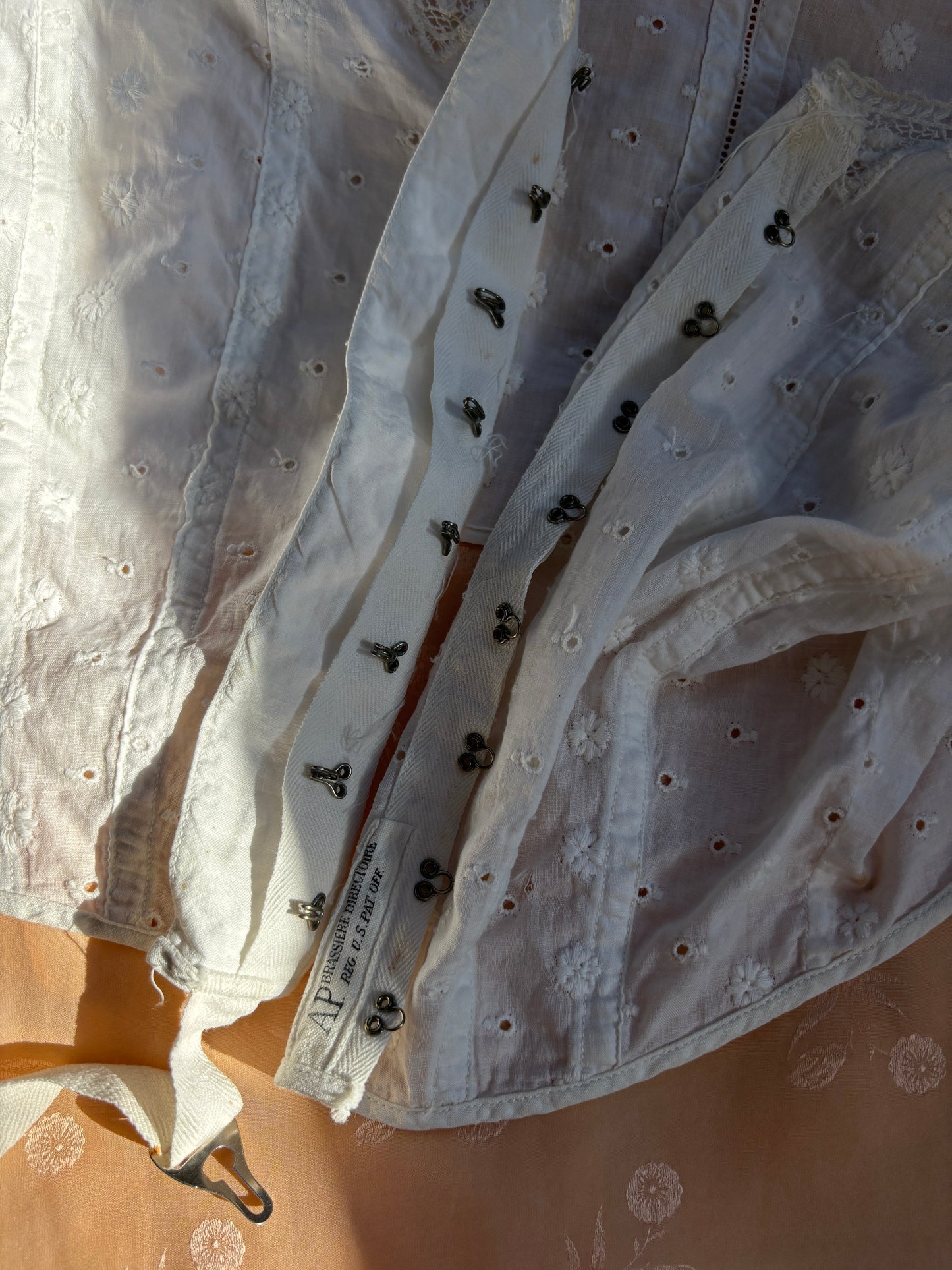 Edwardian cotton eyelet corset cover