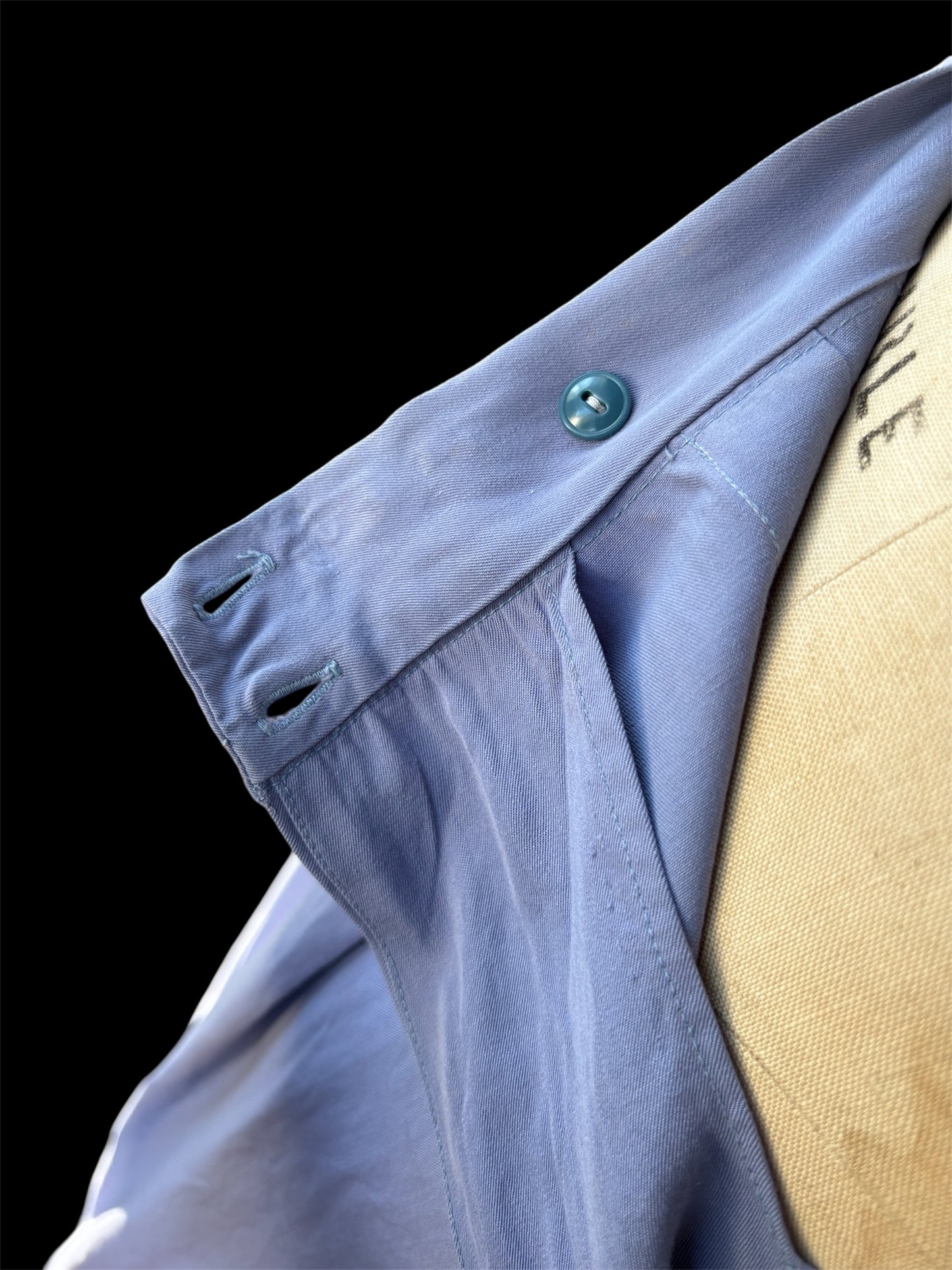 1940s periwinkle tailored gabardine set