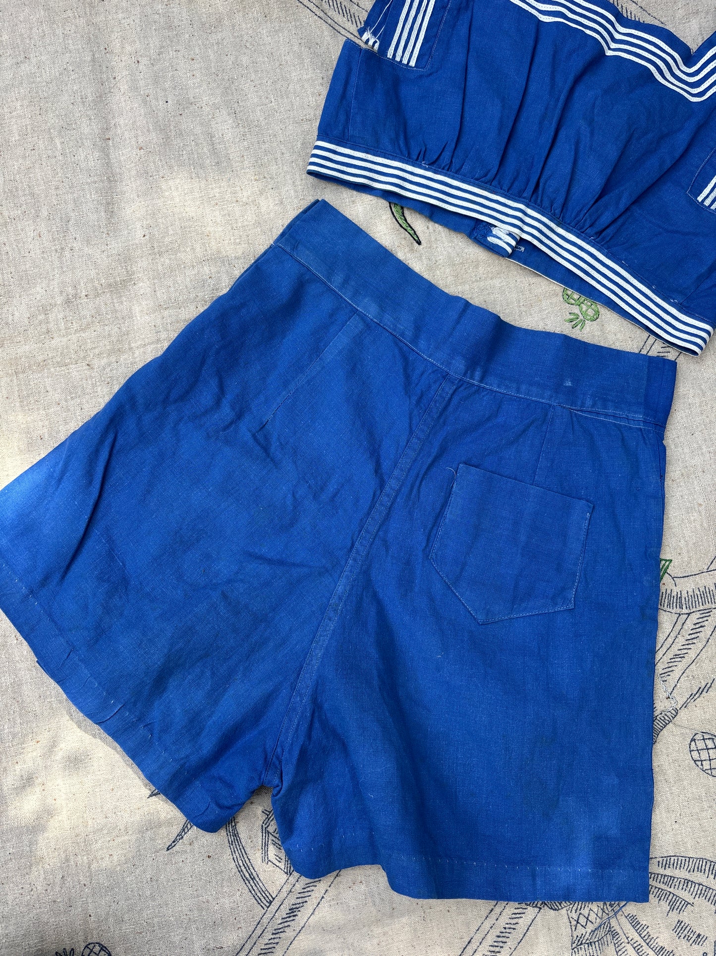 1940s nautical sportswear playsuit 2 pc