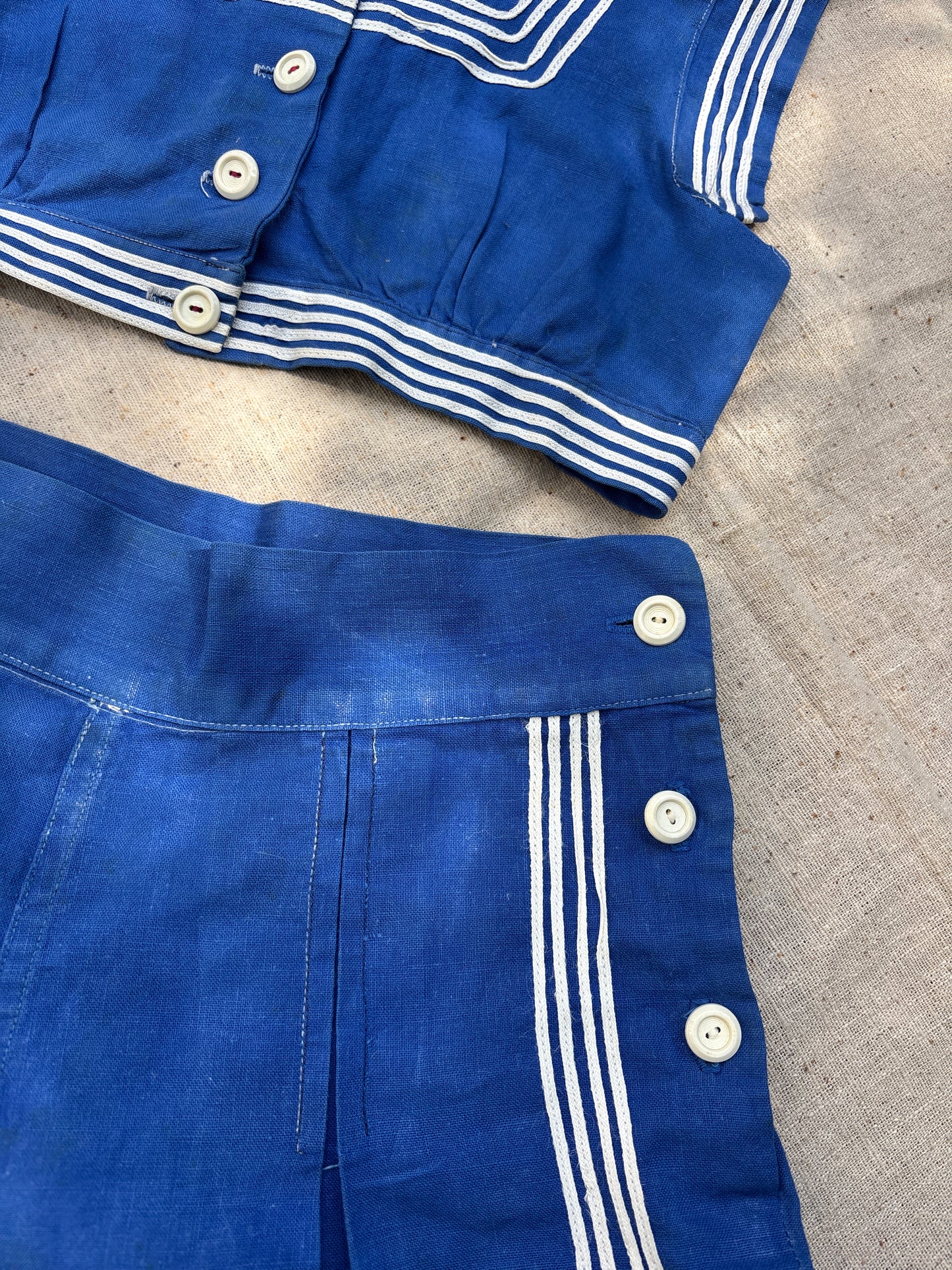 1940s nautical sportswear playsuit 2 pc