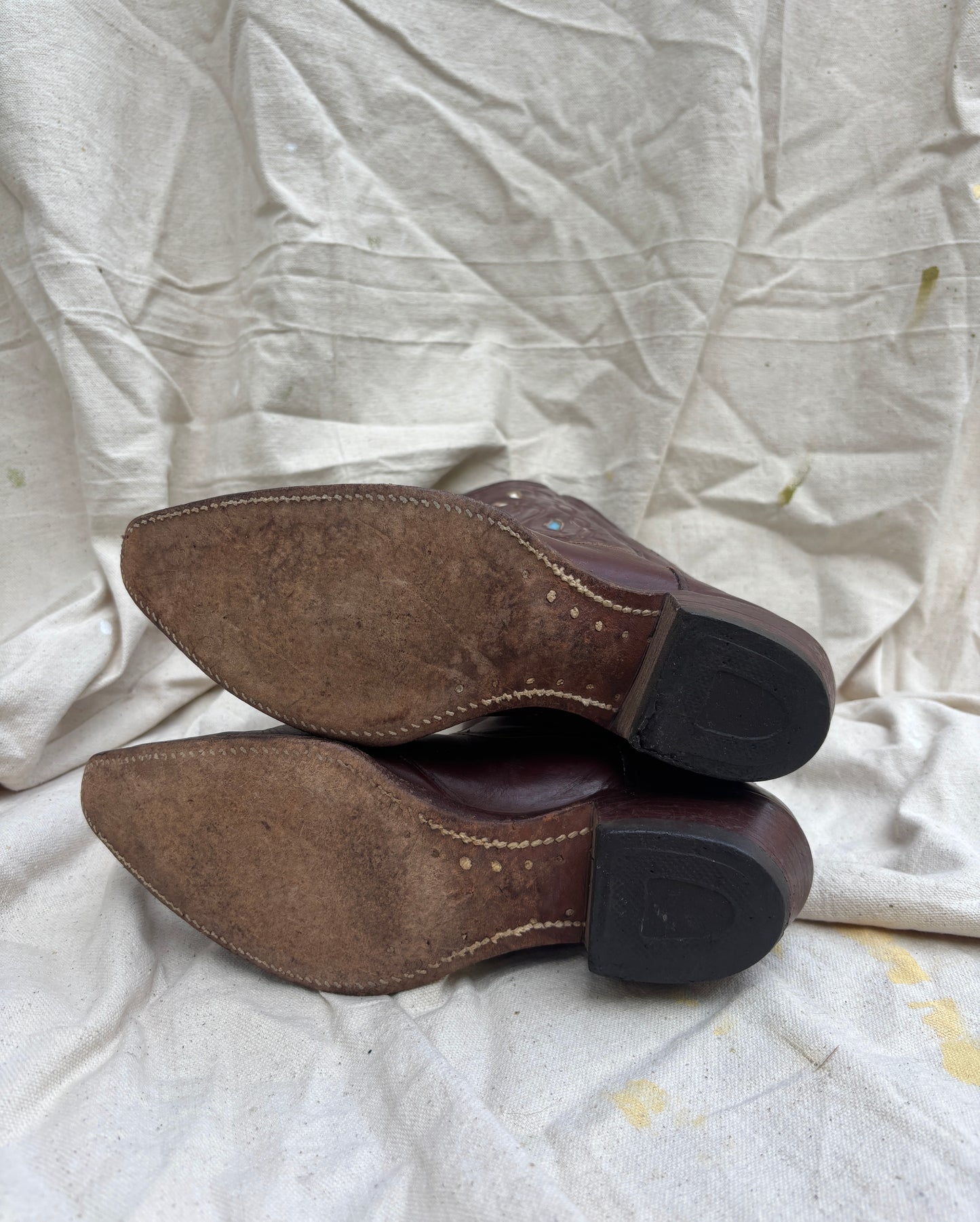 Acme 1950s squash blossom inlay boots women’s size 7