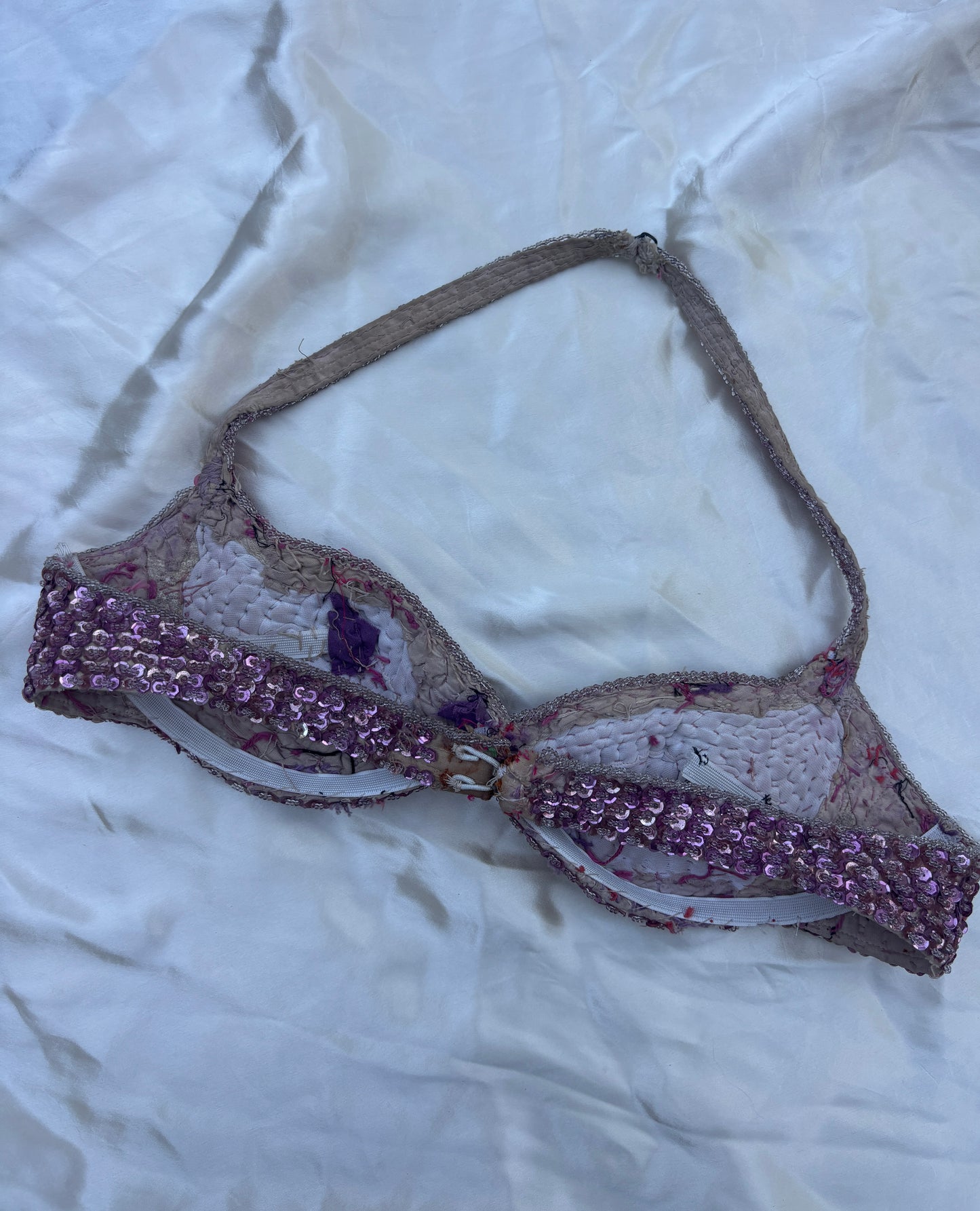 1930s handmade sequined & beaded showgirl bra