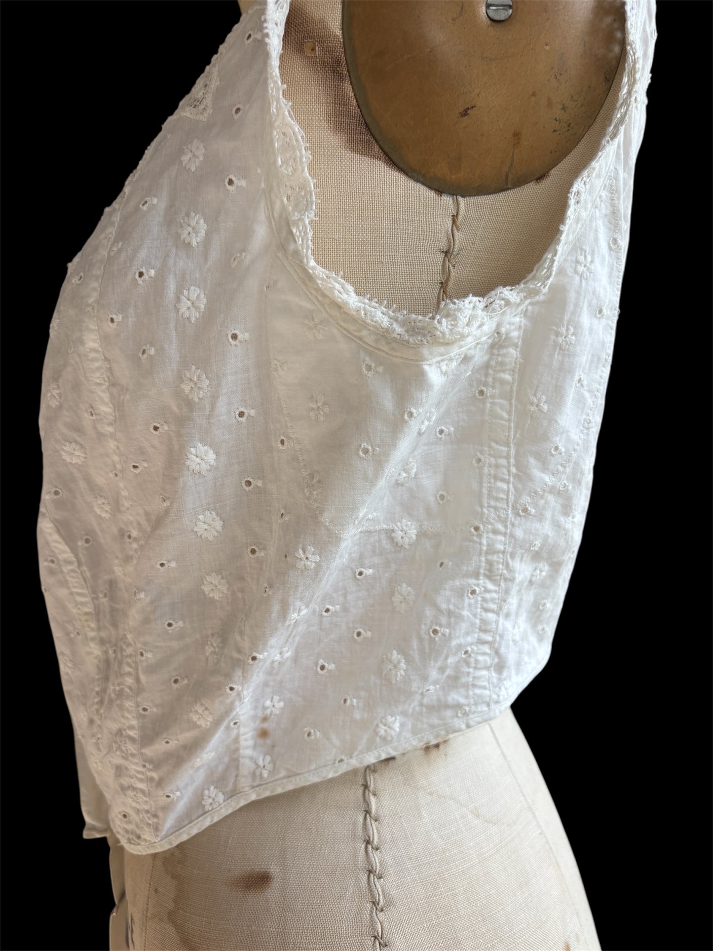 Edwardian cotton eyelet corset cover
