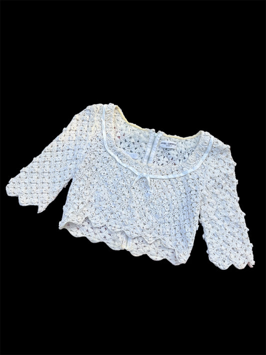 1950s Sybil Connolly Irish crochet couture blouse
